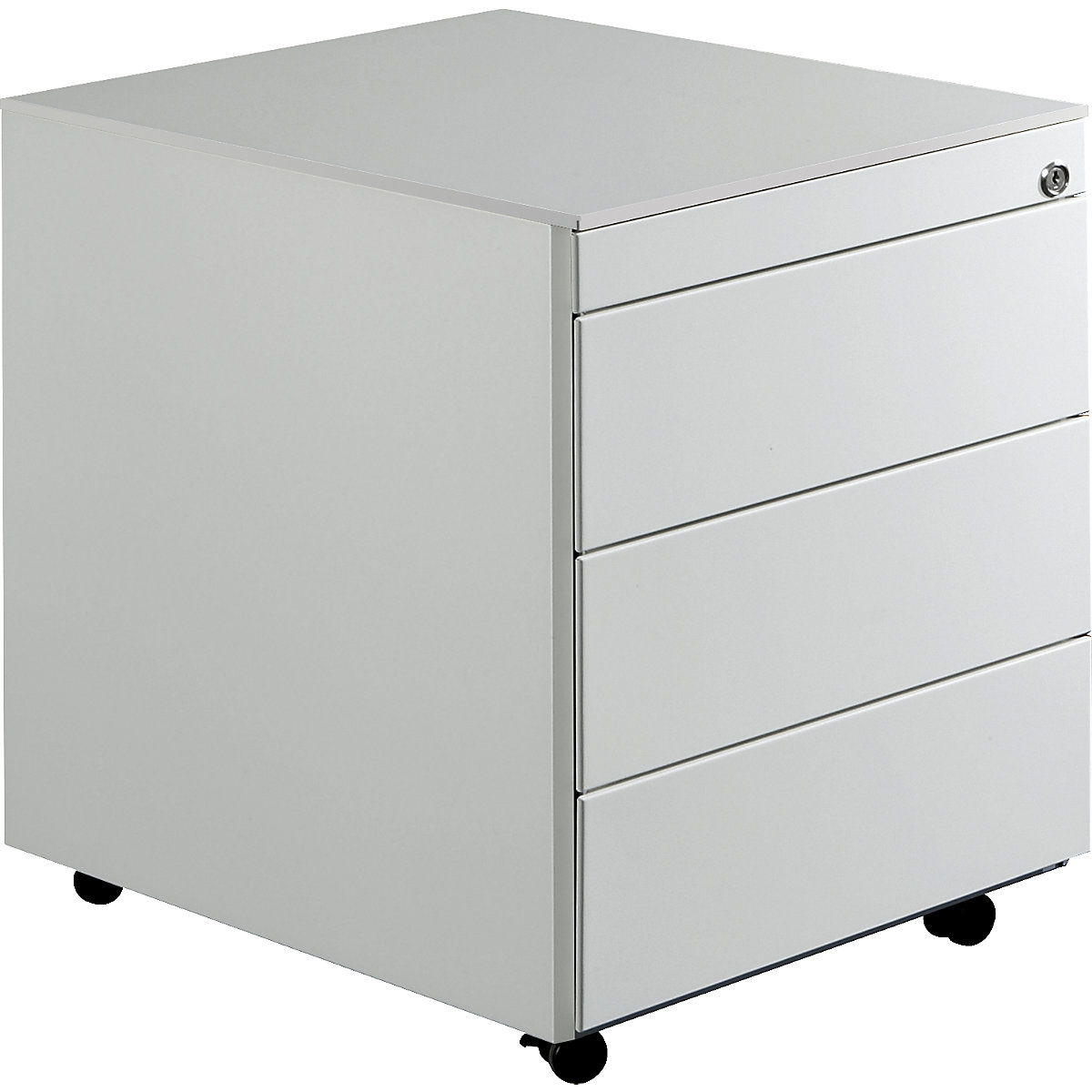 Bloco de gavetas com rodas – mauser, AxP 570 x 600 mm, placa em aço, 3 gavetas, cinzento claro-0