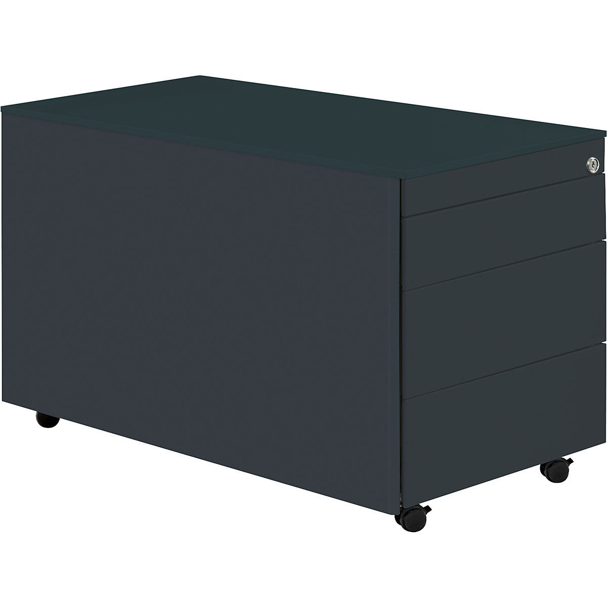 Bloco de gavetas com rodas – mauser, AxP 520 x 800 mm, placa em aço, 3 gavetas, cinzento antracite / cinzento antracite / cinzento antracite-0