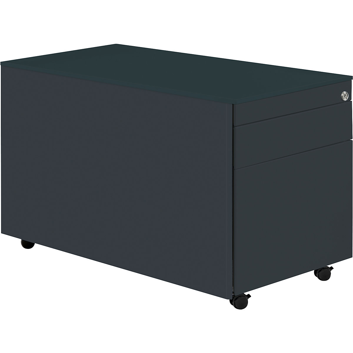 Bloco de gavetas com rodas – mauser, AxP 520 x 800 mm, 1 gaveta para materiais, 1 arquivo suspenso, cinzento antracite / cinzento antracite / cinzento antracite-0