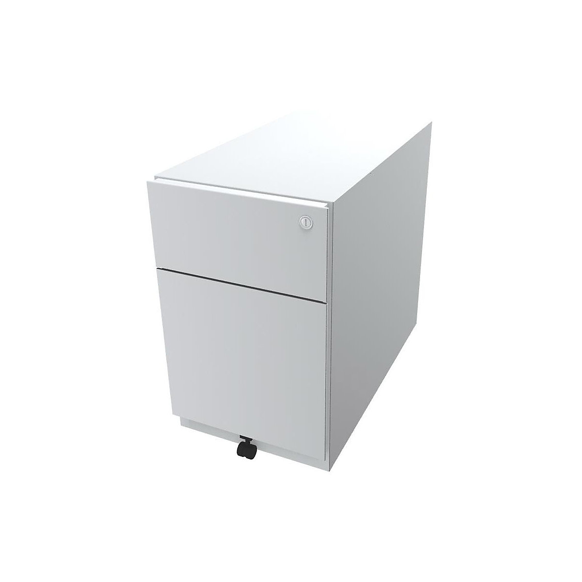 Bloco de gavetas móvel Note™, com 1 arquivo suspenso, 1 gaveta universal – BISLEY, AxLxP 495 x 300 x 565 mm, com puxador, branco trânsito-0