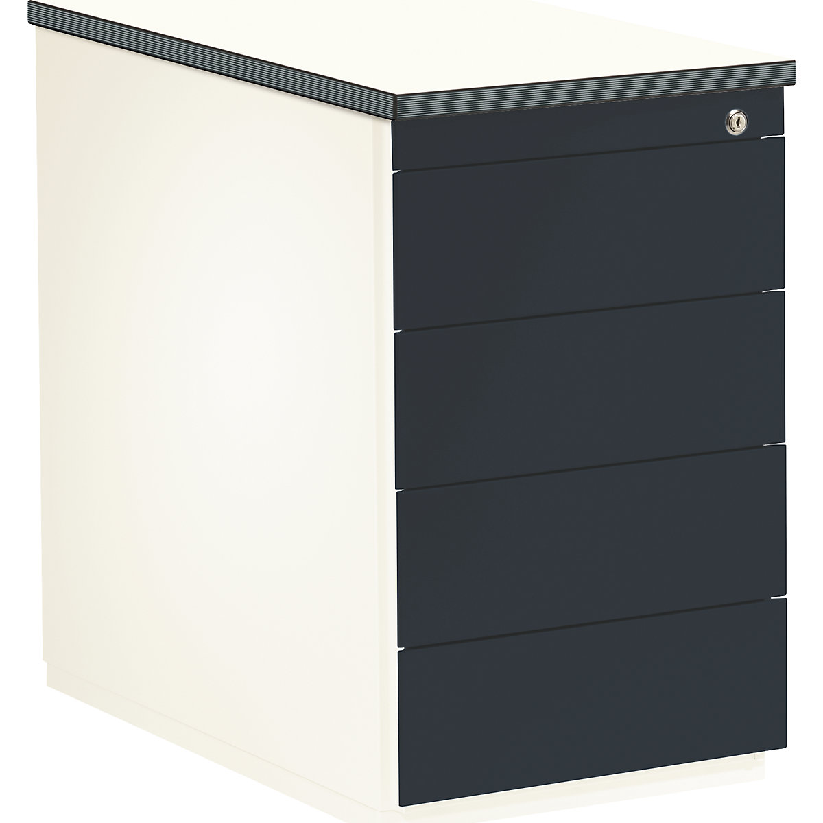 Bloco de gavetas – mauser, AxP 720 x 800 mm, 4 gavetas, branco puro/cinzento antracite/branco-0