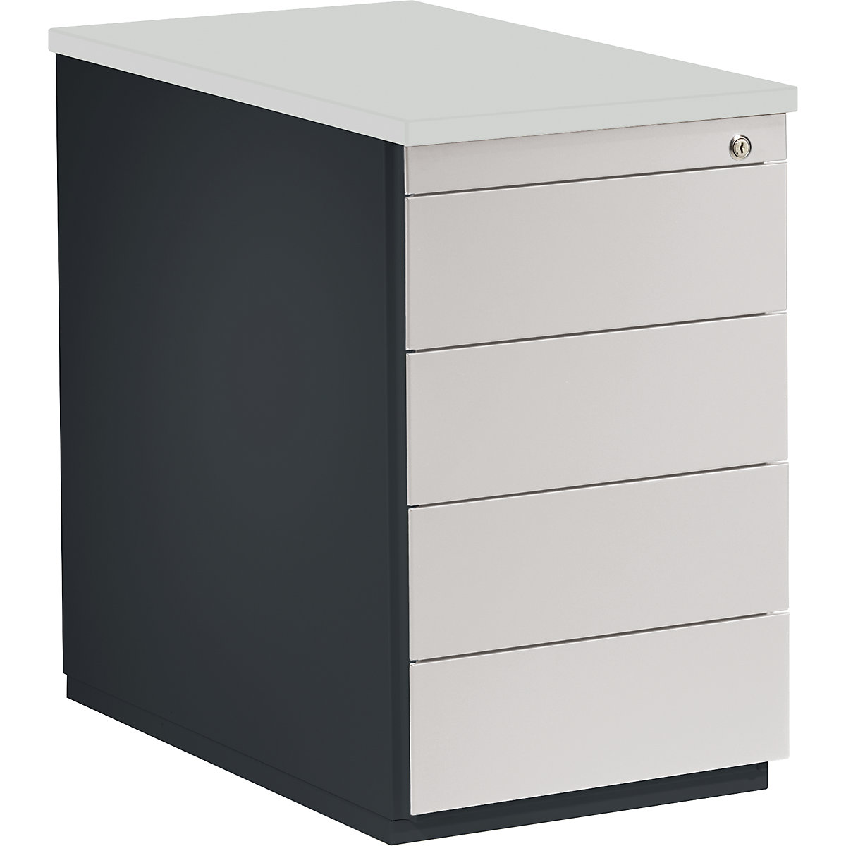 Bloco de gavetas – mauser, AxP 720 x 800 mm, 4 gavetas, cinzento antracite / cinzento claro / cinzento claro-0