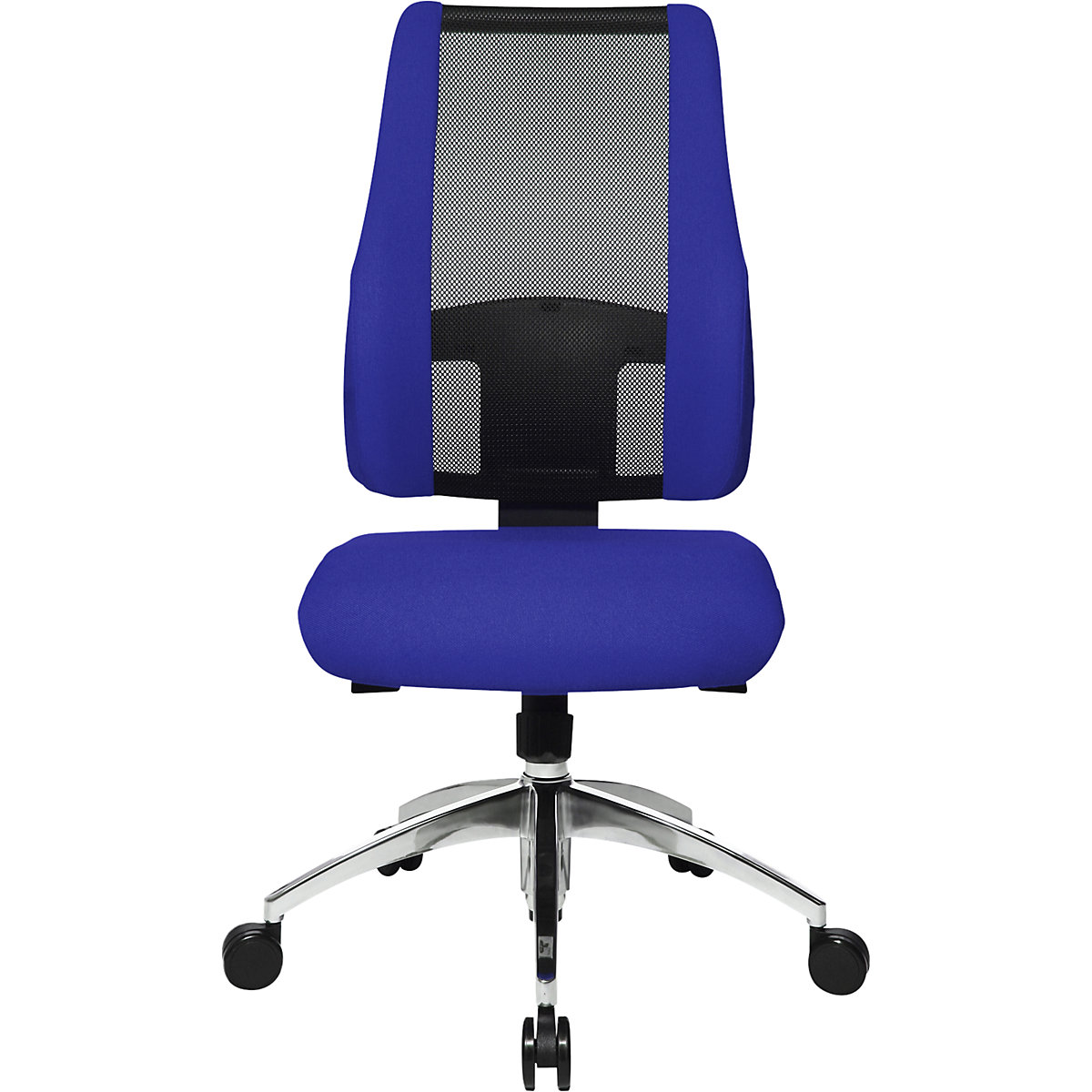 Cadeira giratória de escritório AIR SYNCRO – Topstar, encosto em rede com partes laterais acolchoadas, preto/azul-0
