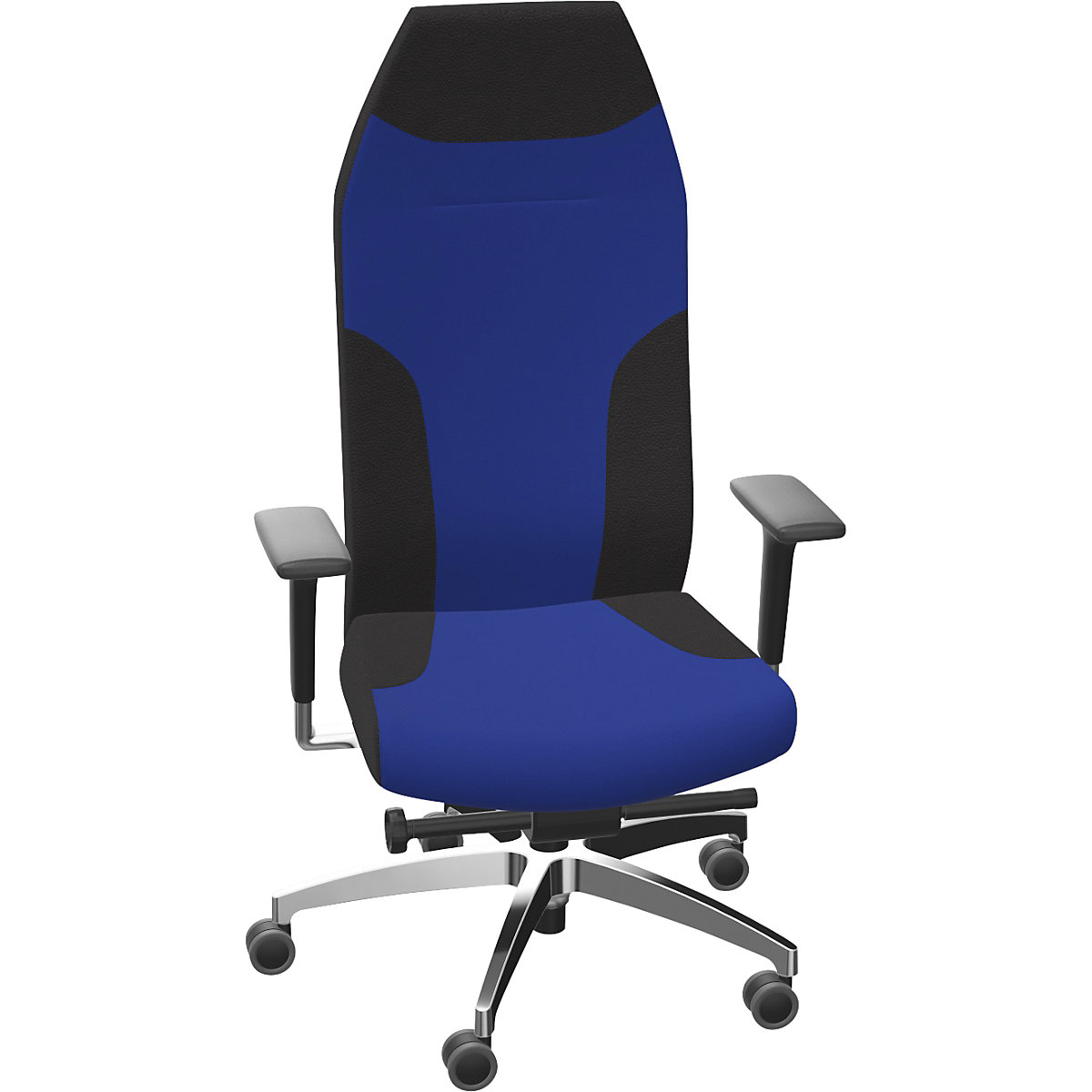 Cadeira giratória de escritório AdJust Protect 24h – Dauphin, com apoios para braços e apoio para cabeça, azul-0