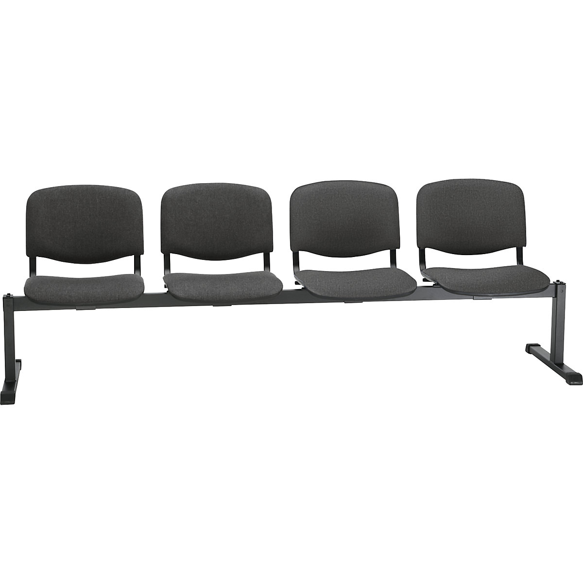 Banco com assentos individuais, sem mesa, 4 assentos, forro azul-0