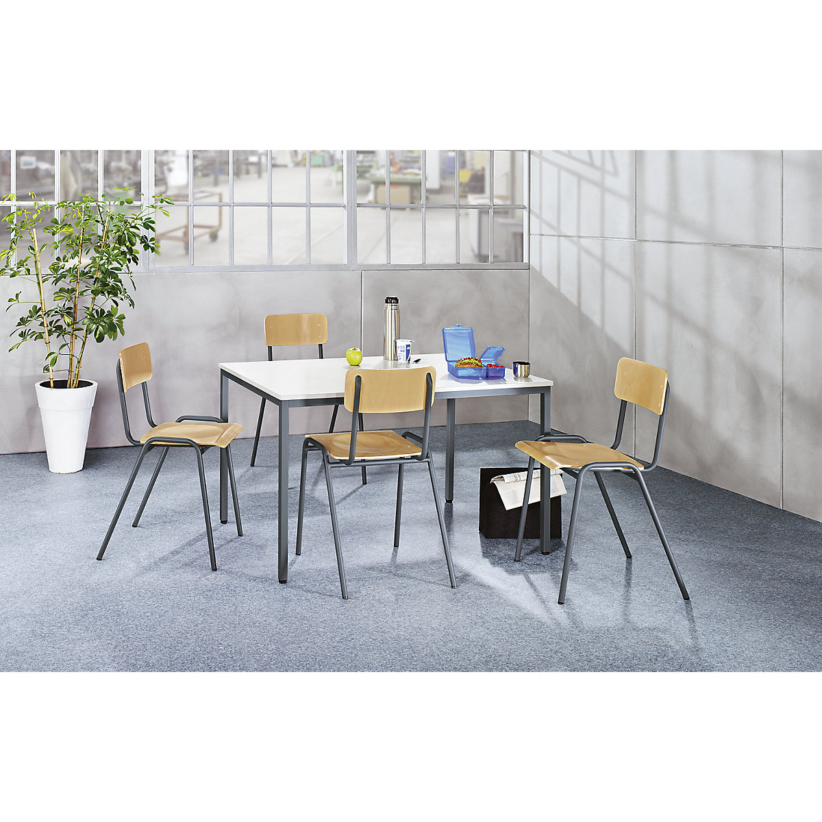 Conjunto de mesa e cadeiras multiusos – eurokraft basic (Imagem do produto 3)-2
