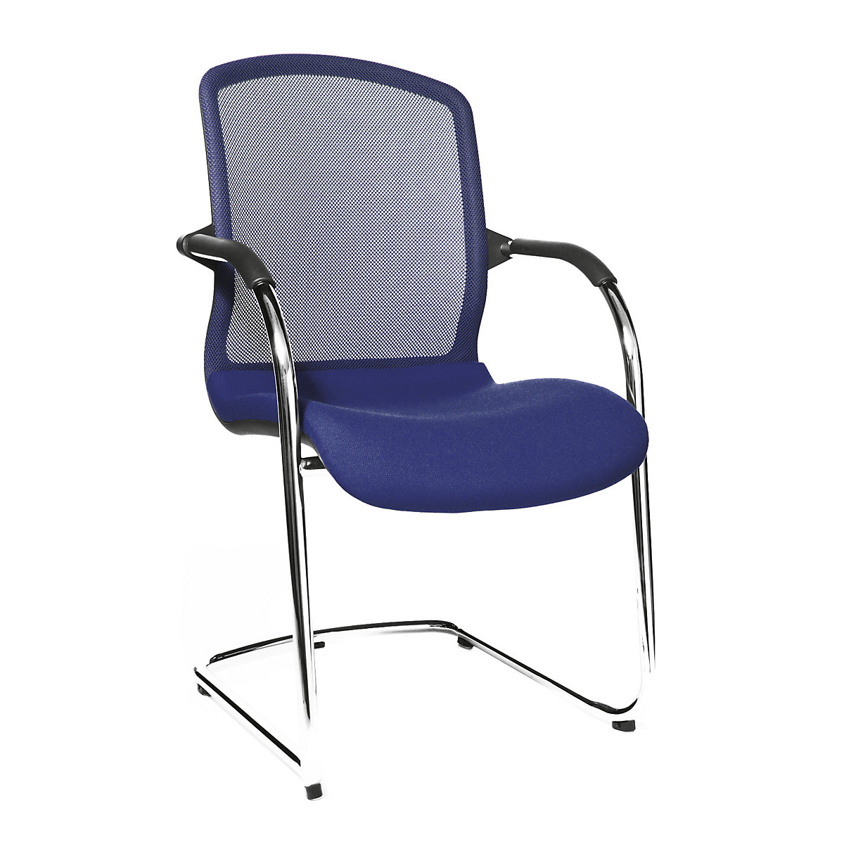 OPEN CHAIR – a cadeira para visitas de design – Topstar, oscilante com costas em rede, embalagem de 2 unid., azul royal-0