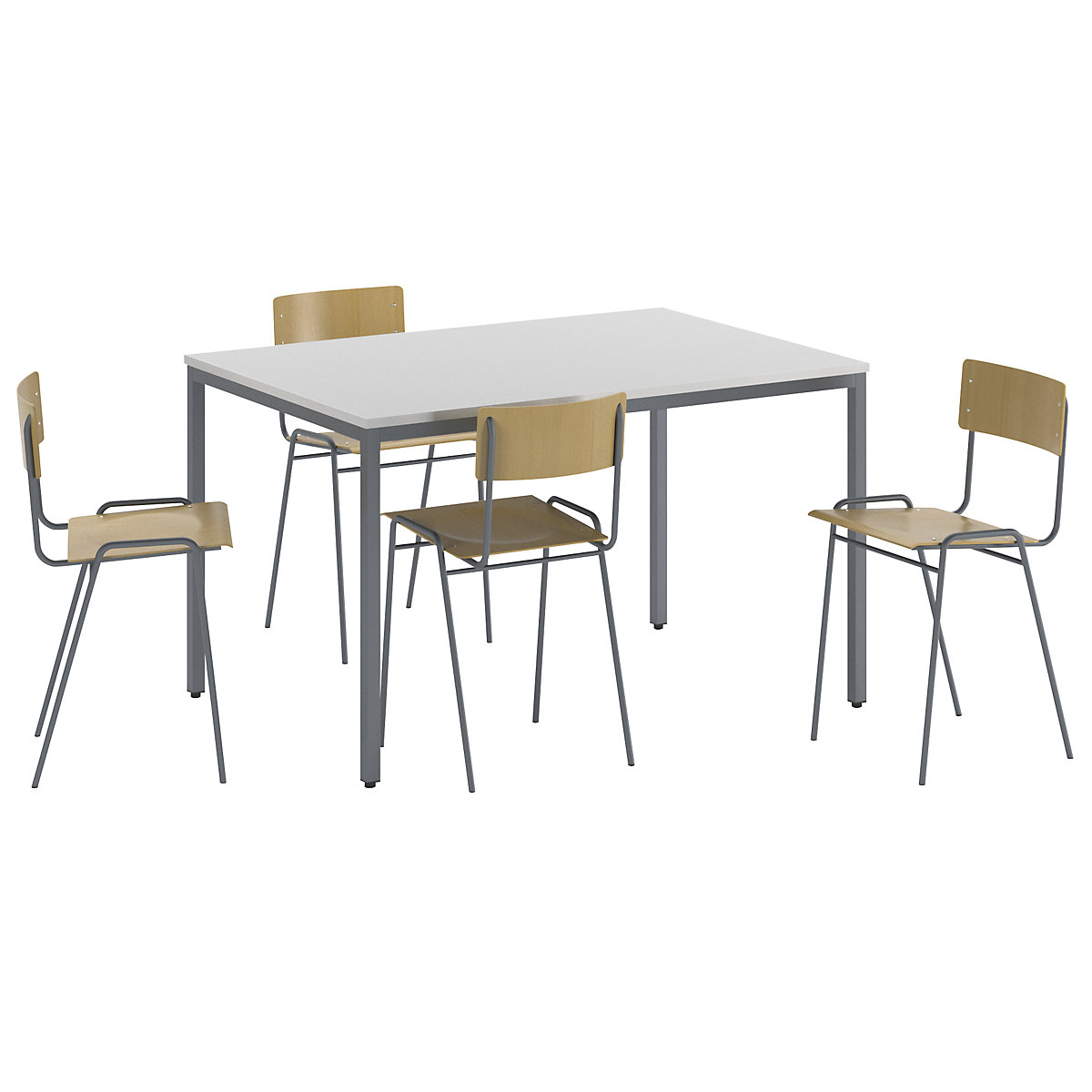 Conjunto de mesa e cadeiras multiusos – eurokraft basic (Imagem do produto 2)-1