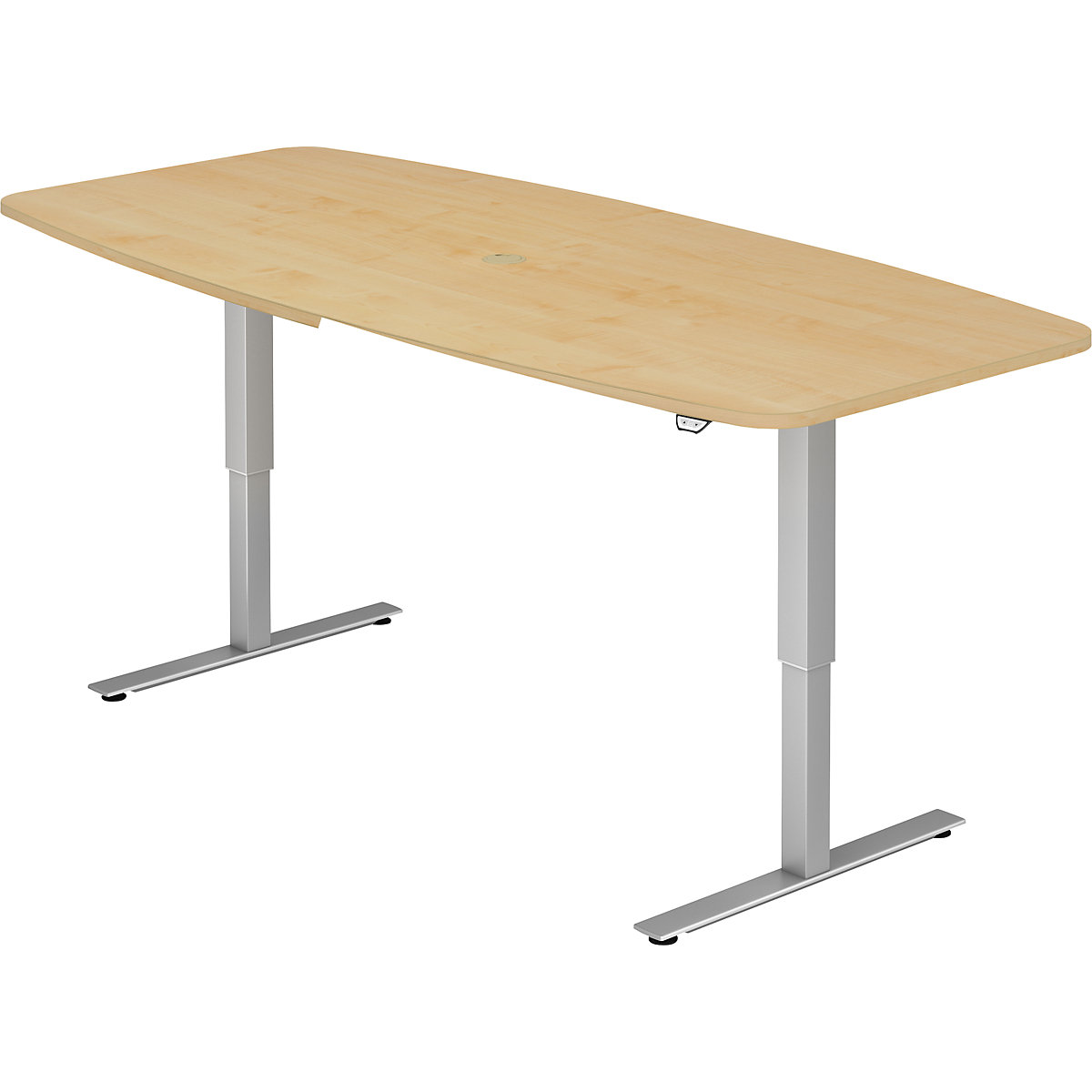 Mesa de conferência, LxP 2200 x 1030 mm, ajustável eletricamente em altura 720 – 1190 mm, imitação de ácer-0