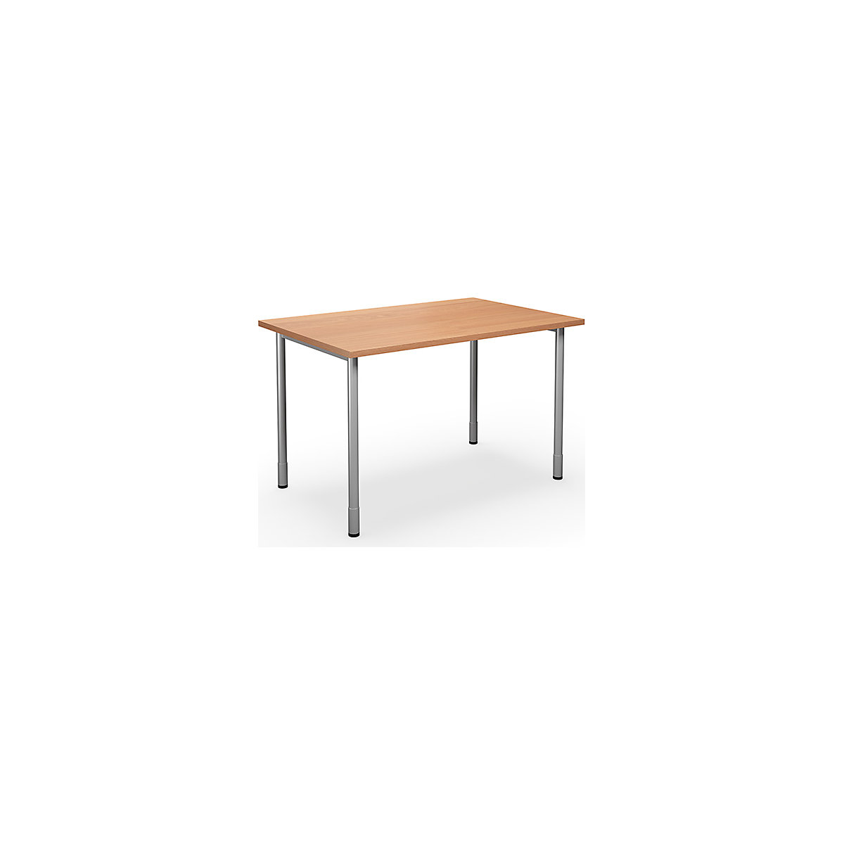Mesa multiusos DUO-C, tampo reto, AxP 700 – 800 x 800 mm, largura 1200 mm, faia, prateado-0