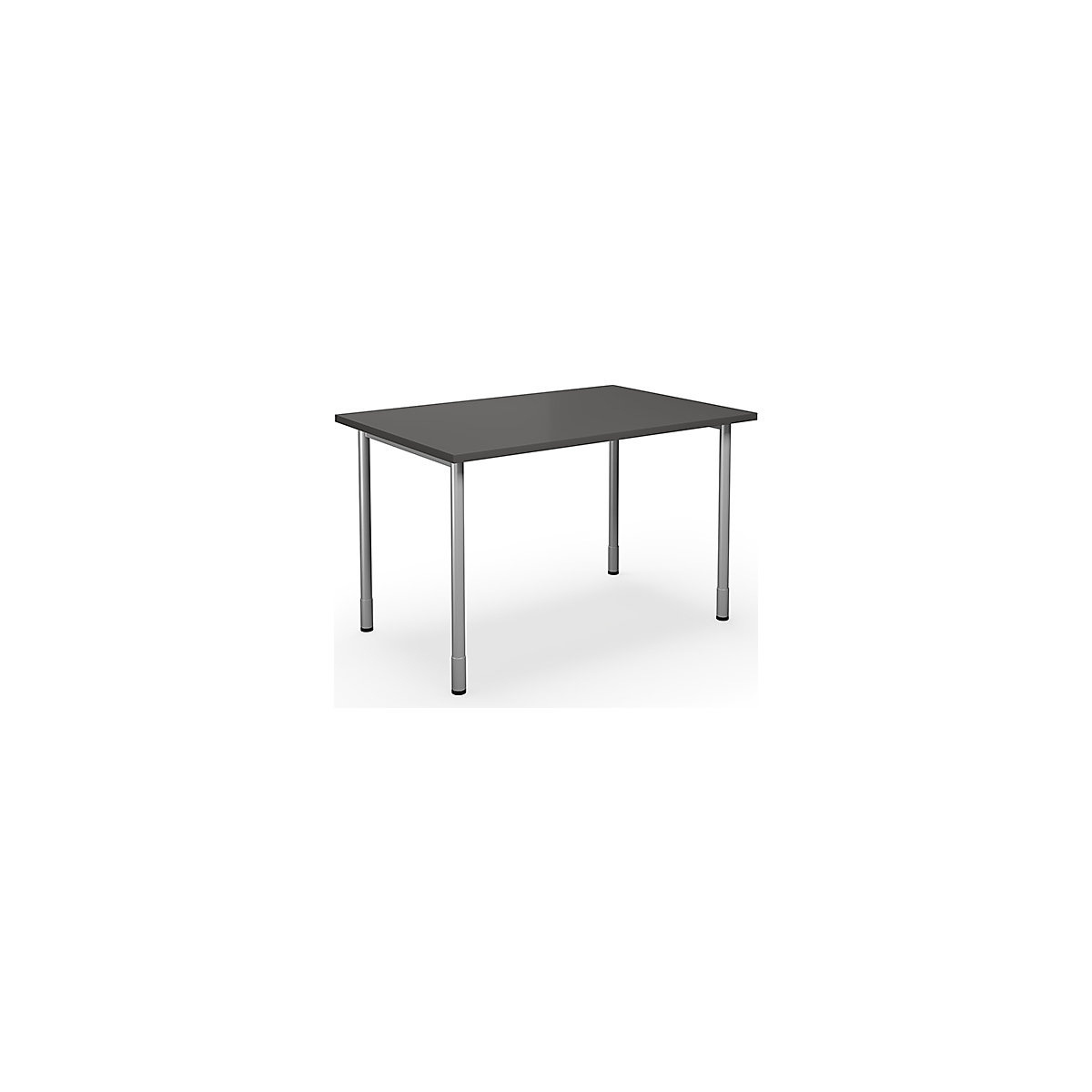 Mesa multiusos DUO-C, tampo reto, AxP 700 – 800 x 800 mm, largura 1200 mm, cinzento escuro, prateado-0