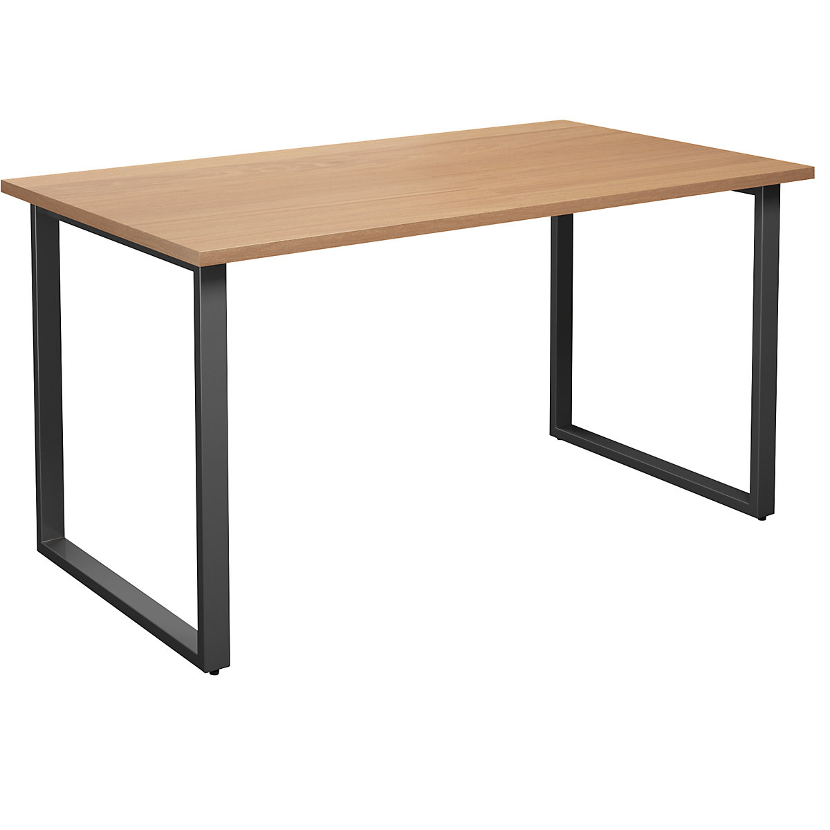 Mesa multiusos DUO-O, tampo reto, profundidade 800 mm, largura 1400 mm, faia/preto-0