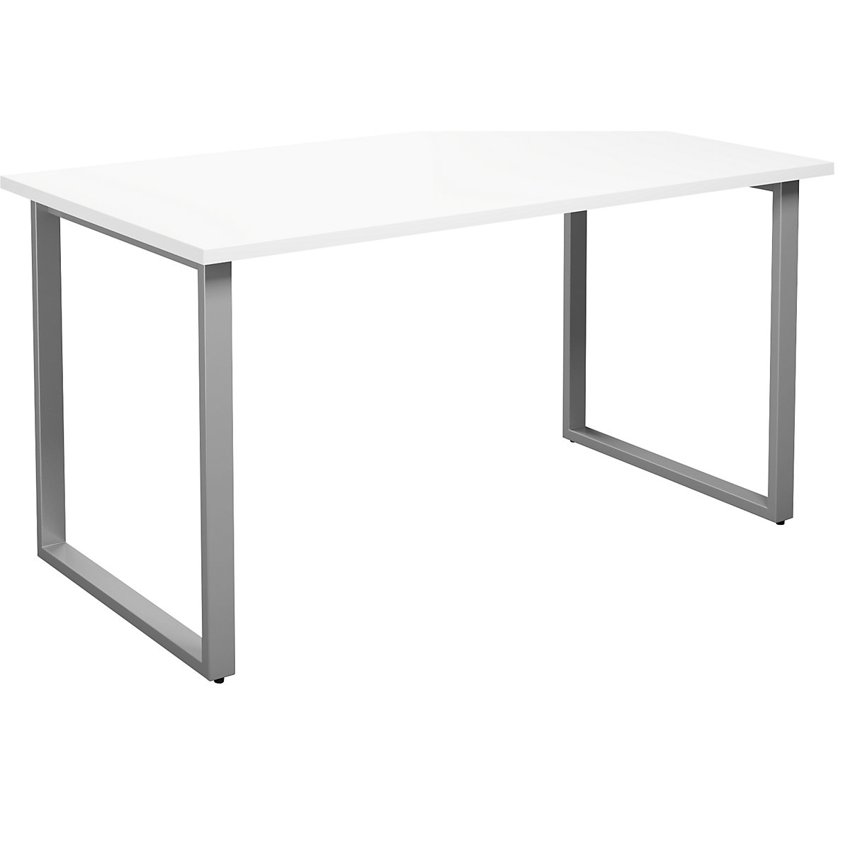 Mesa multiusos DUO-O, tampo reto, profundidade 800 mm, largura 1400 mm, branco/prateado-0