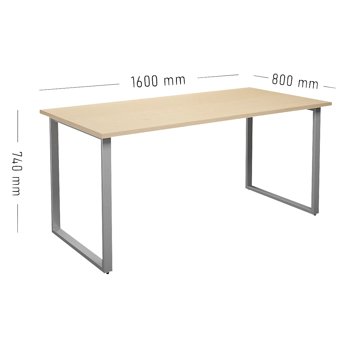 Mesa multiusos DUO-O, tampo reto (Imagem do produto 2)-1