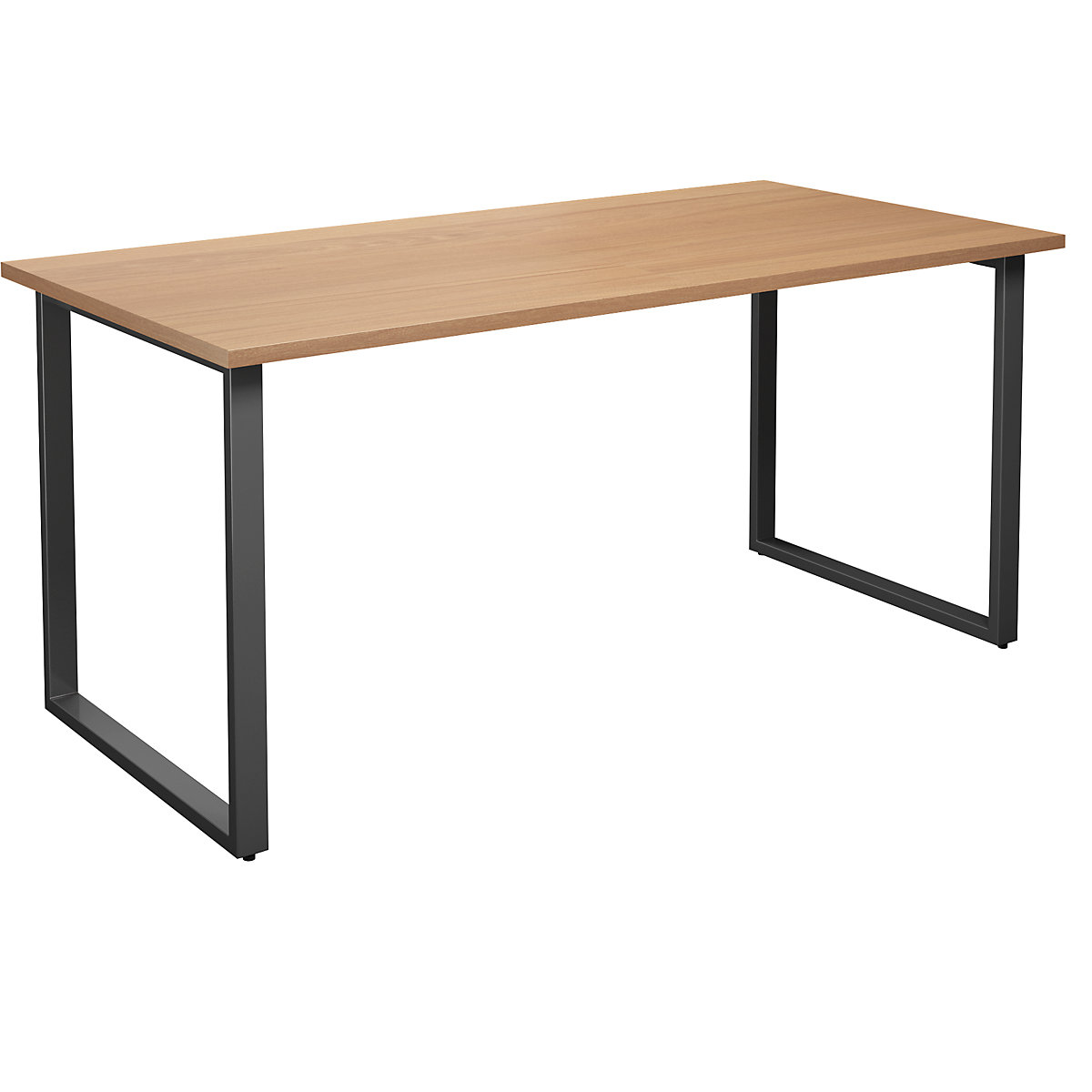 Mesa multiusos DUO-O, tampo reto, profundidade 800 mm, largura 1600 mm, faia/preto-0