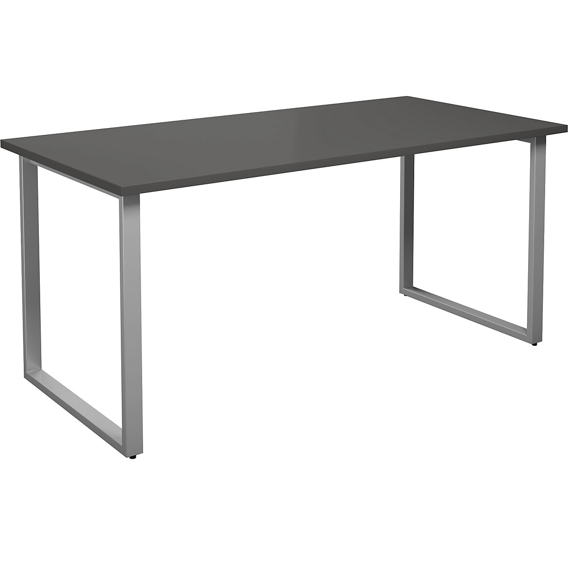 Mesa multiusos DUO-O, tampo reto, profundidade 800 mm, largura 1600 mm, cinzento escuro/prateado-0