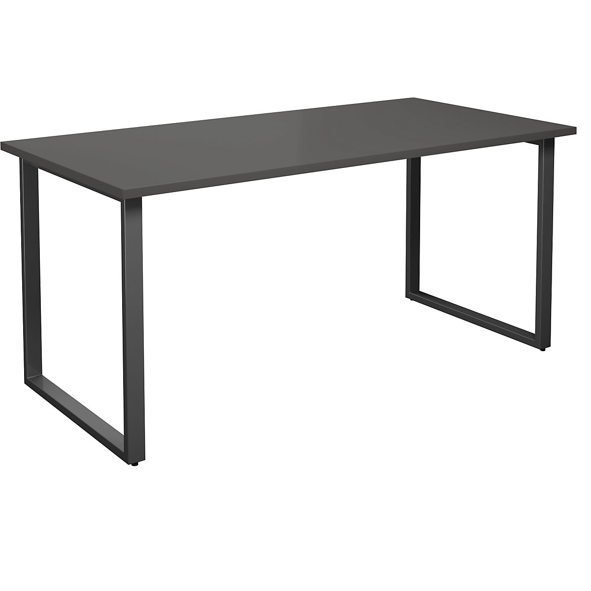 Mesa multiusos DUO-O, tampo reto, profundidade 800 mm, largura 1600 mm, cinzento escuro/preto-0