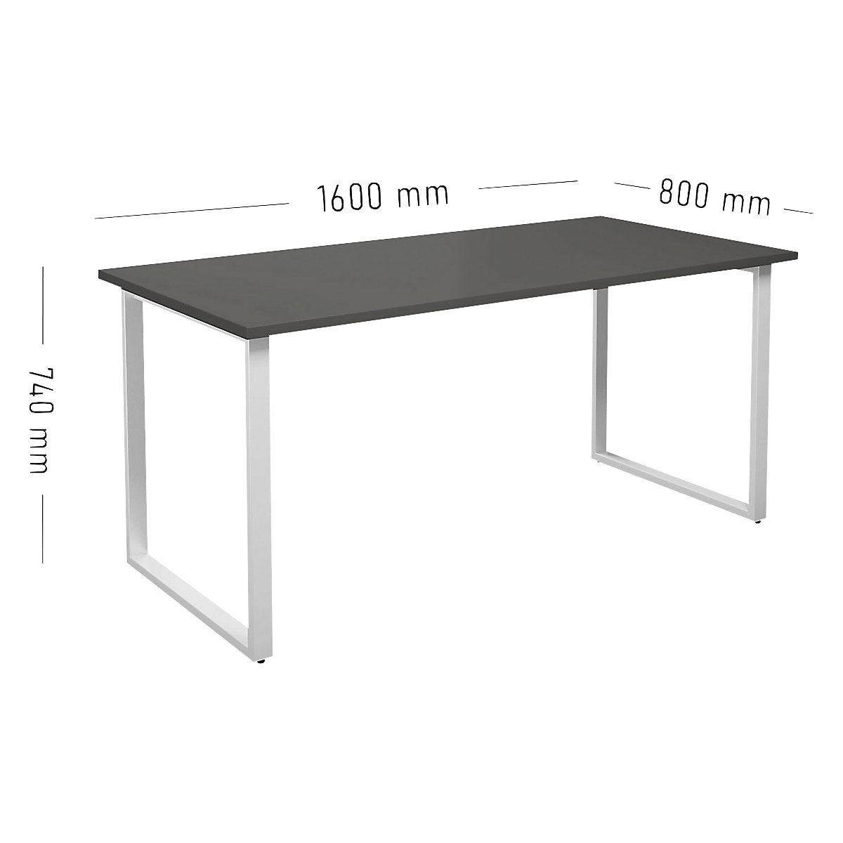 Mesa multiusos DUO-O, tampo reto (Imagem do produto 2)-1
