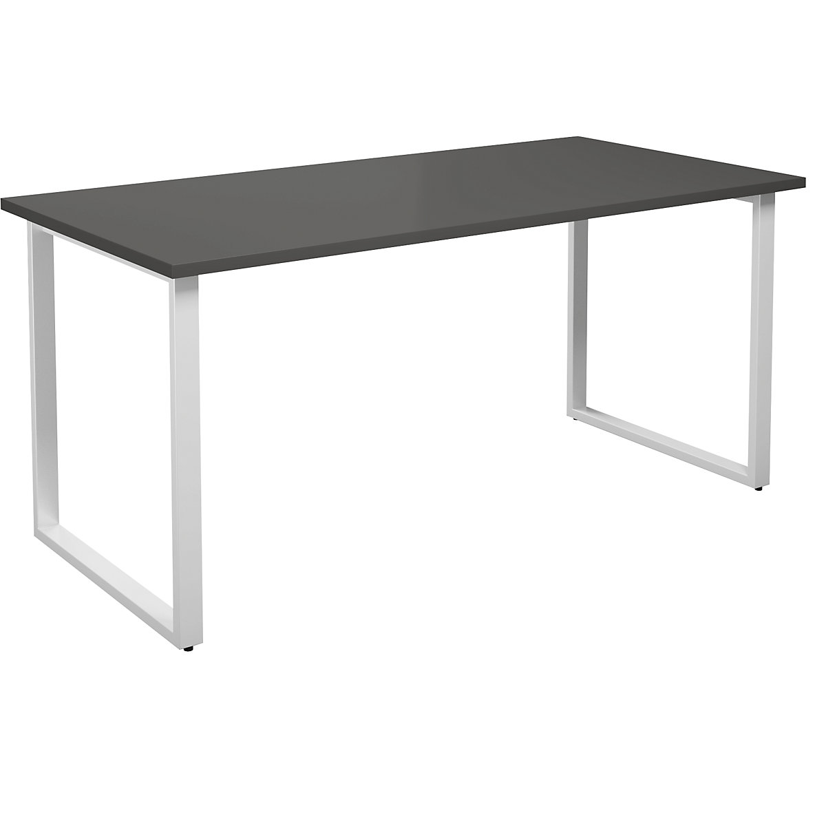 Mesa multiusos DUO-O, tampo reto, profundidade 800 mm, largura 1600 mm, cinzento escuro/branco-0