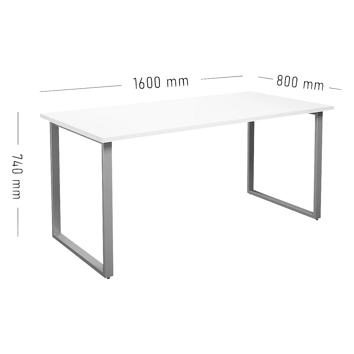 Mesa multiusos DUO-O, tampo reto (Imagem do produto 2)-1