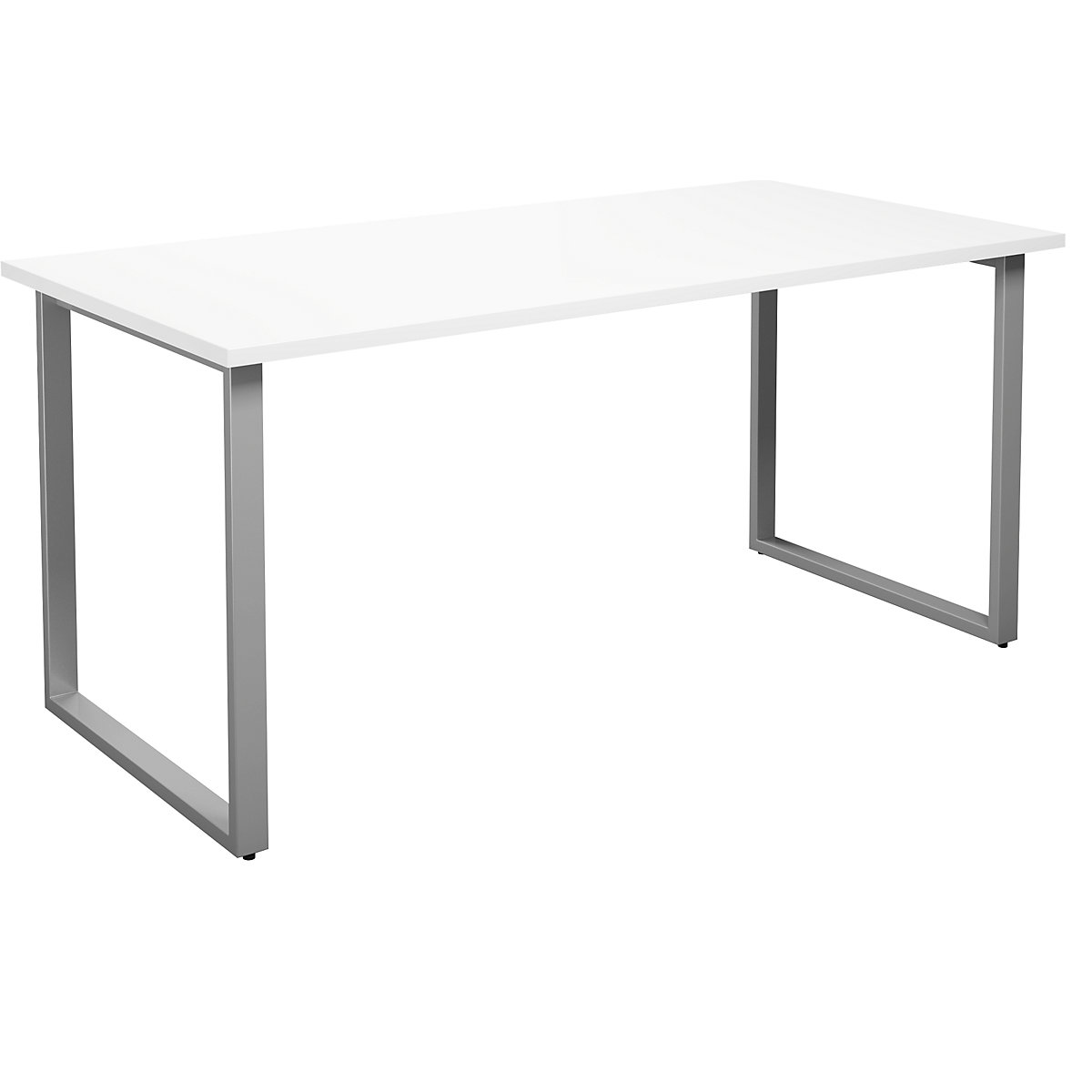 Mesa multiusos DUO-O, tampo reto, profundidade 800 mm, largura 1600 mm, branco/prateado-0