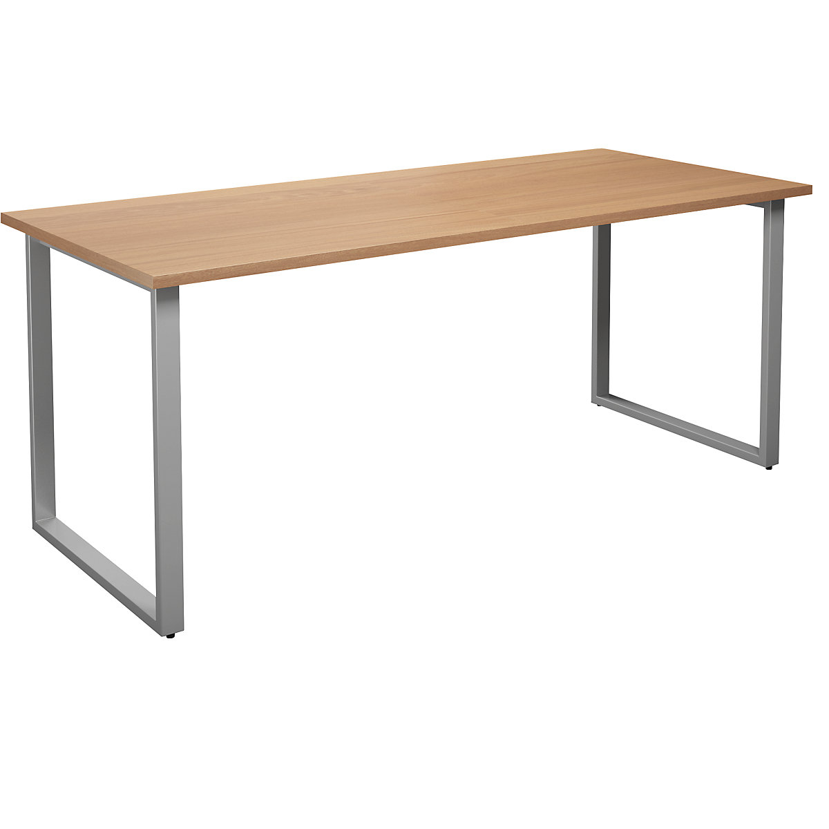 Mesa multiusos DUO-O, tampo reto, profundidade 800 mm, largura 1800 mm, faia/prateado-0