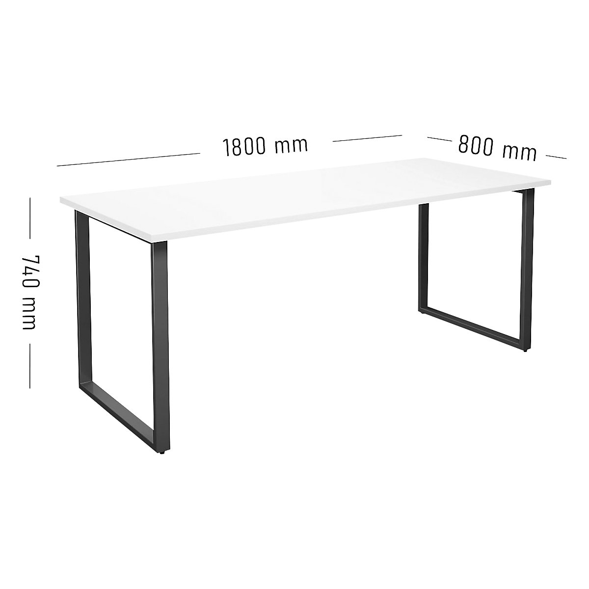 Mesa multiusos DUO-O, tampo reto (Imagem do produto 2)-1