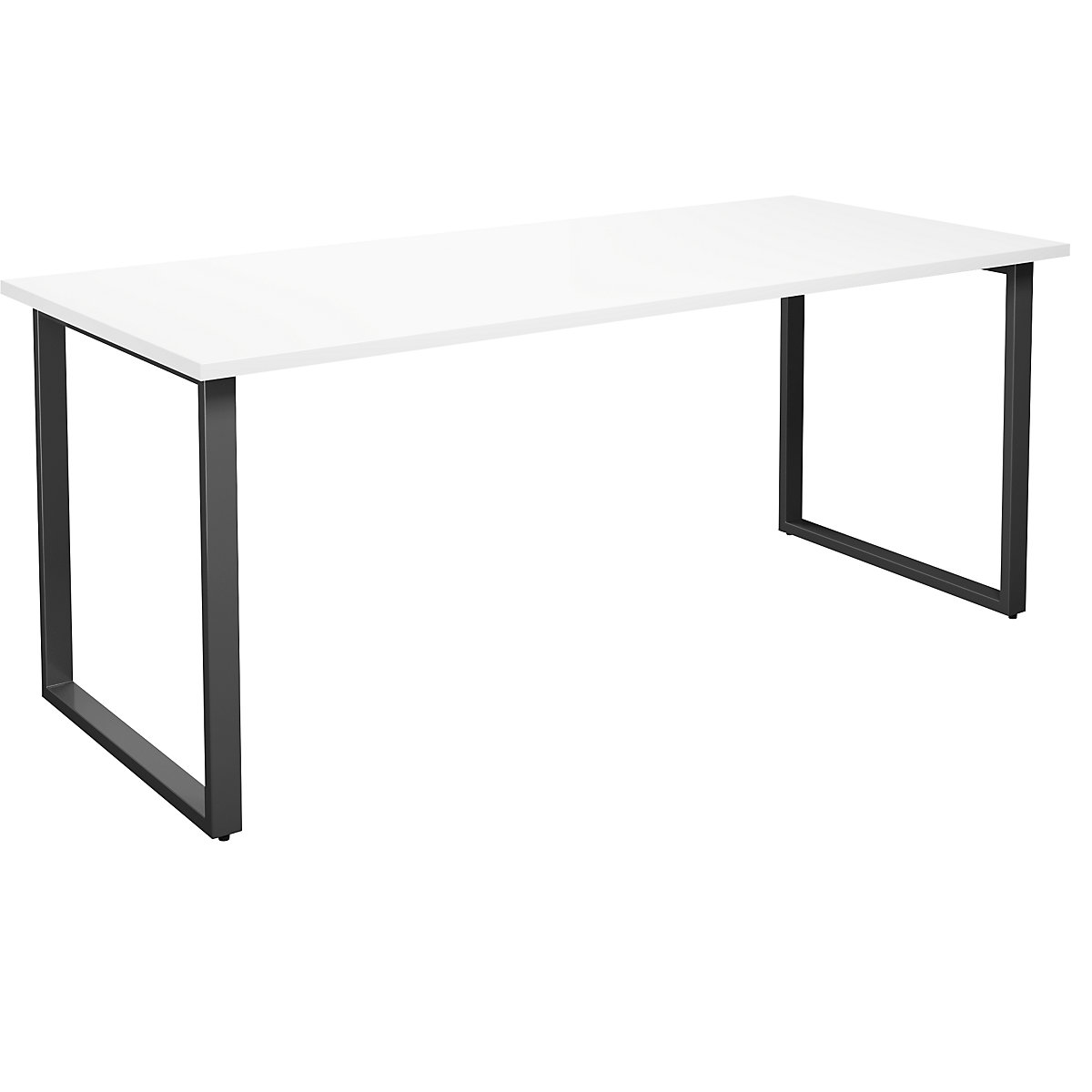 Mesa multiusos DUO-O, tampo reto, profundidade 800 mm, largura 1800 mm, branco/preto-0