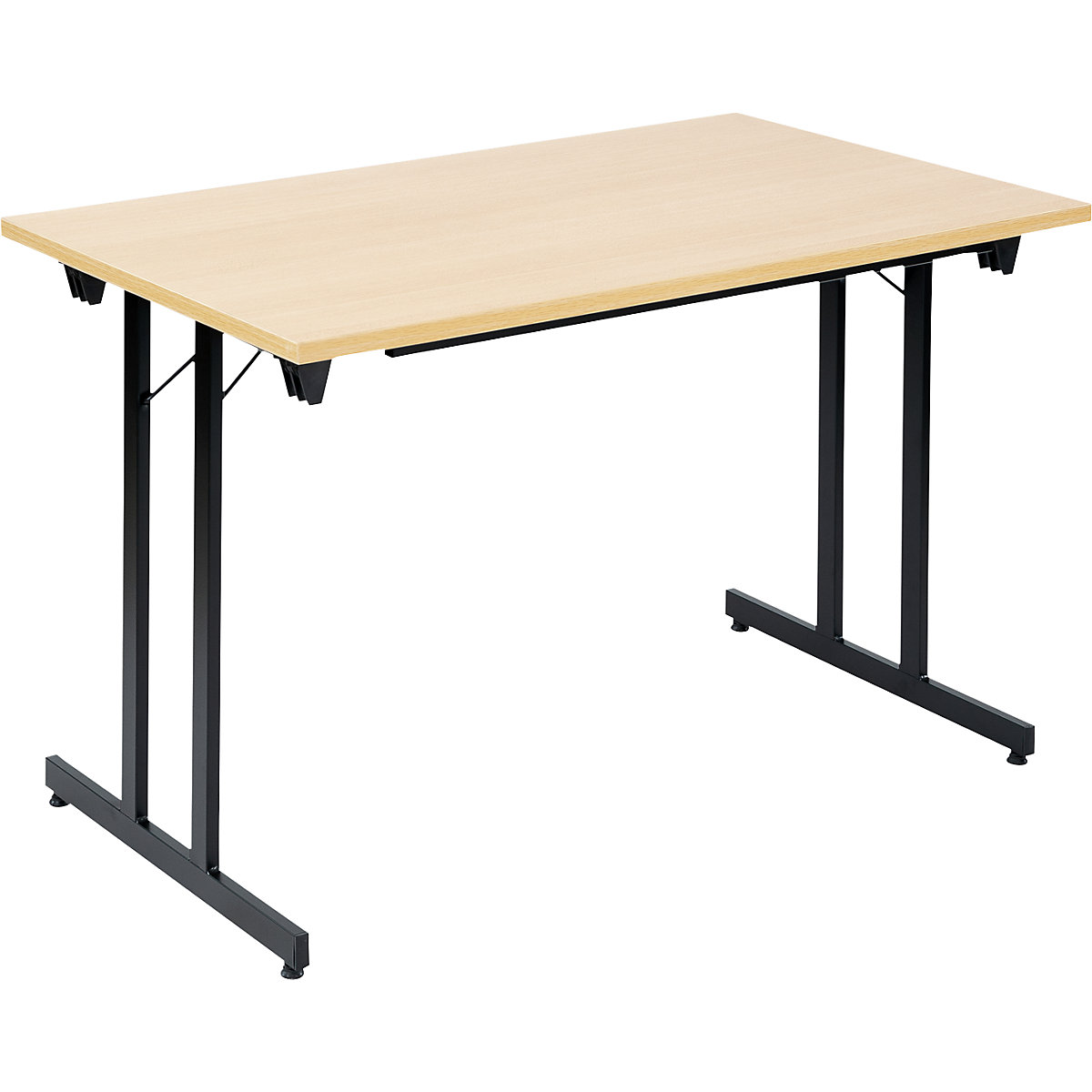 Mesa rebatível F25, LxP 1200 x 700 mm, tampo em imitação de faia, armação em preto-0