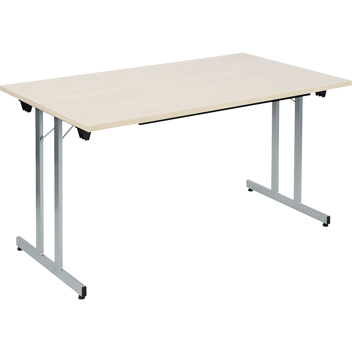 Mesa rebatível F25, LxP 1400 x 800 mm, tampo em imitação de ácer, armação em cinza alumínio-0