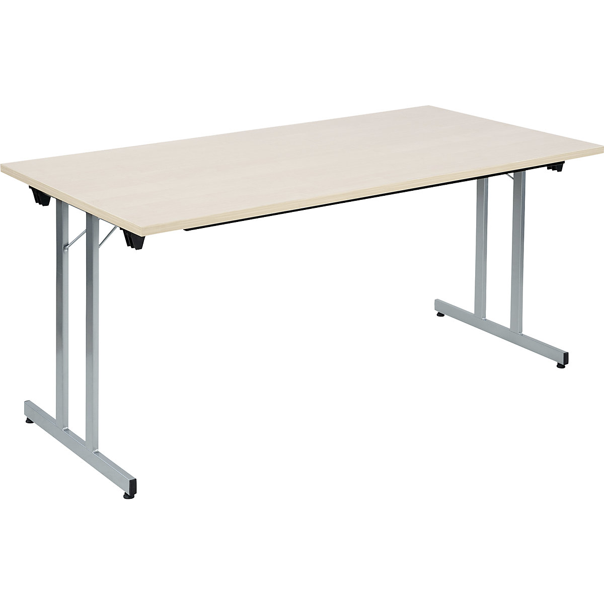 Mesa rebatível F25, LxP 1600 x 800 mm, tampo em imitação de ácer, armação em cinza alumínio-0