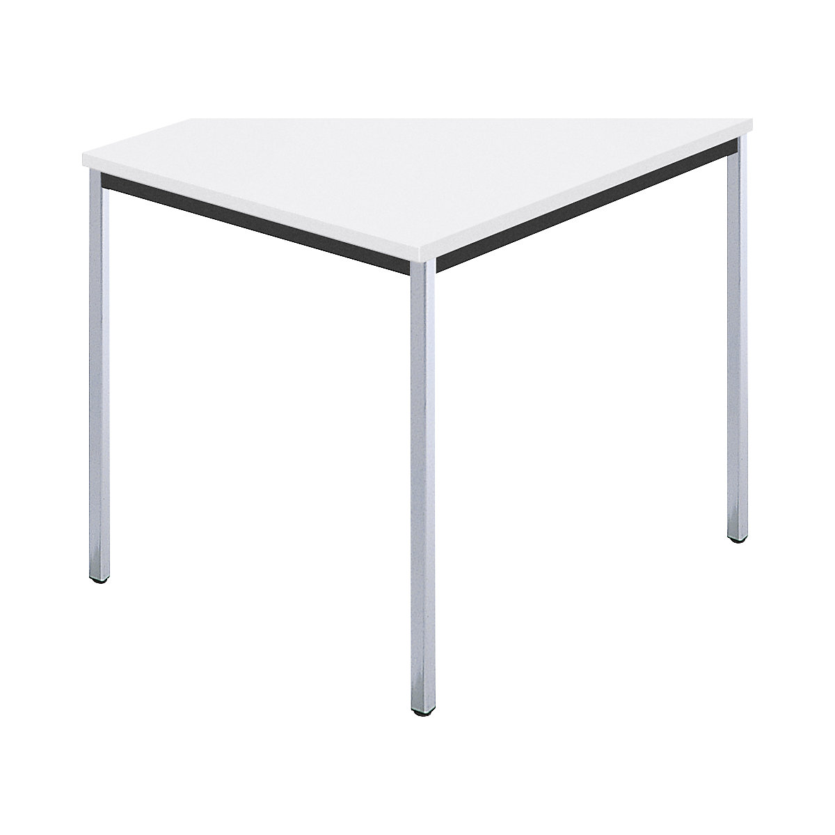 Mesa retangular, tubo quadrado cromado, LxP 800 x 800 mm, branco-0