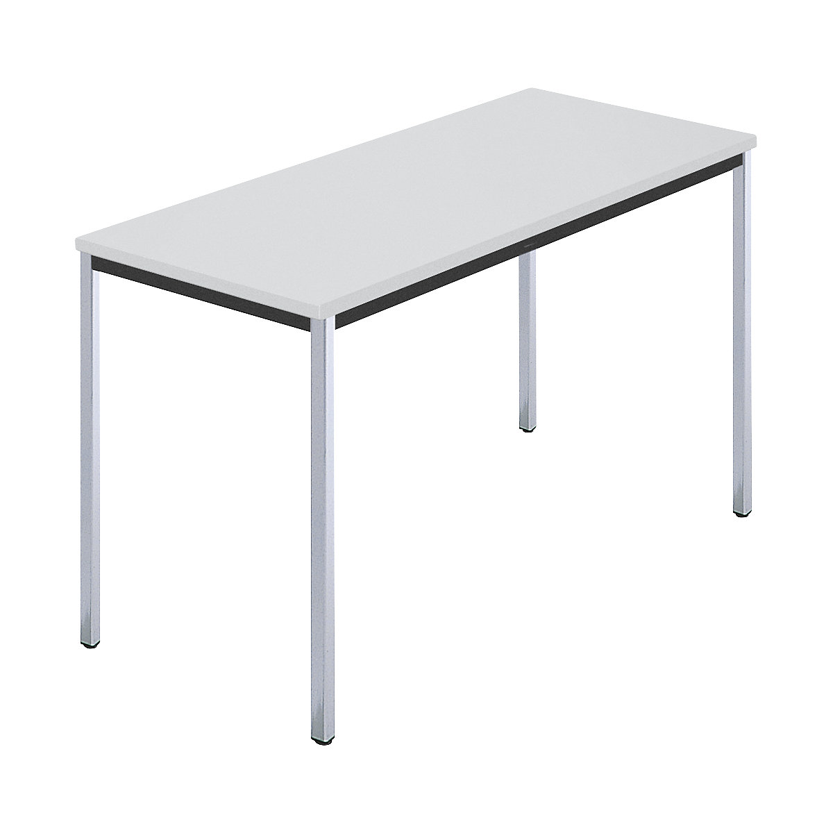 Mesa retangular, tubo quadrado cromado, LxP 1200 x 600 mm, cinzento-0
