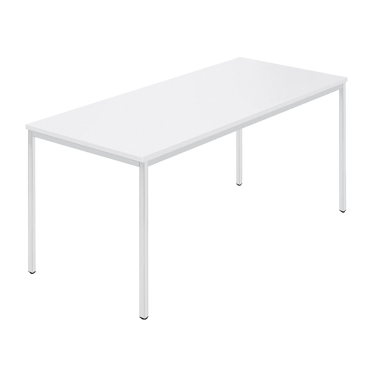 Mesa retangular, tubo quadrado revestido, LxP 1600 x 800 mm, branco / cinzento-0