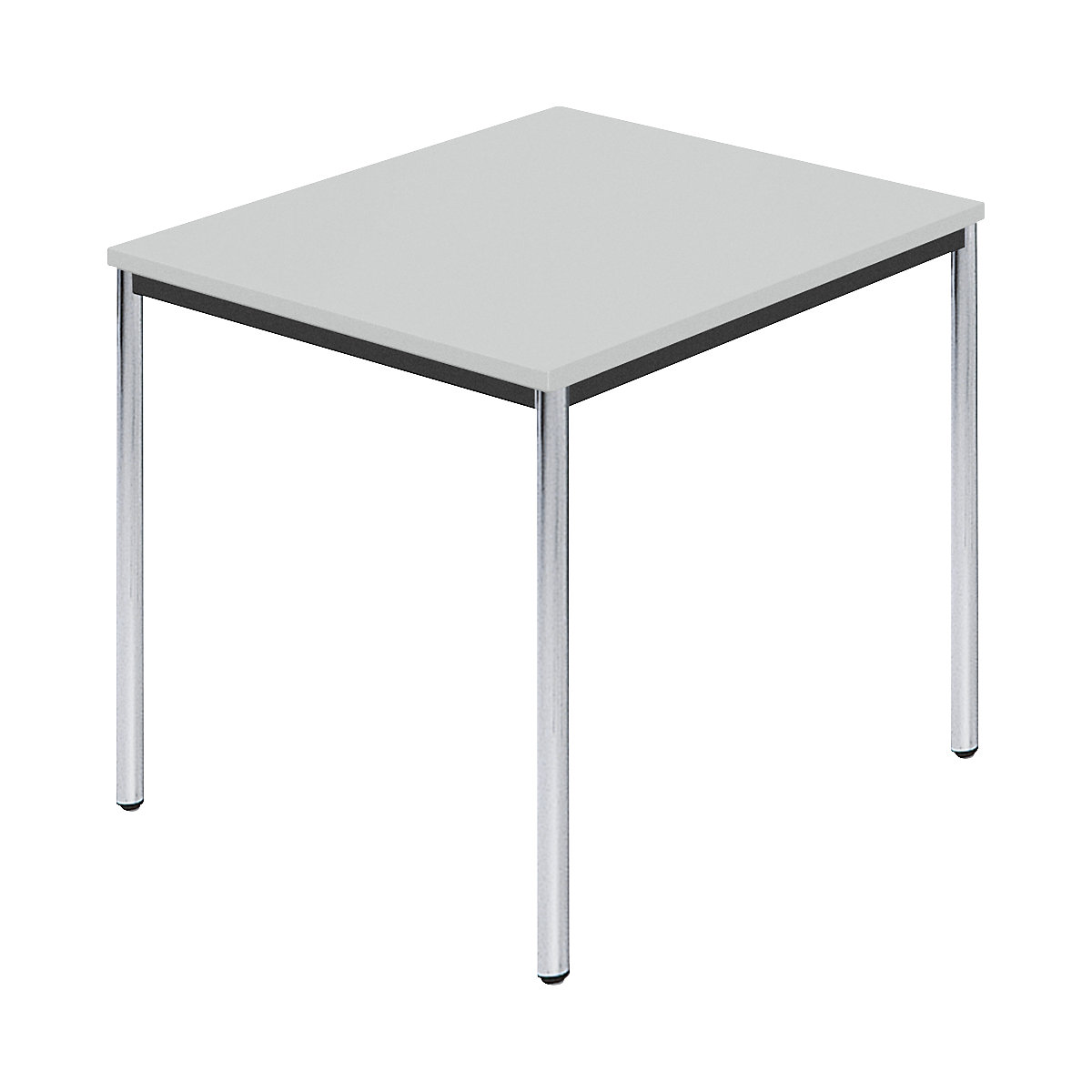 Mesa retangular, tubo redondo cromado, LxP 800 x 800 mm, cinzento-0
