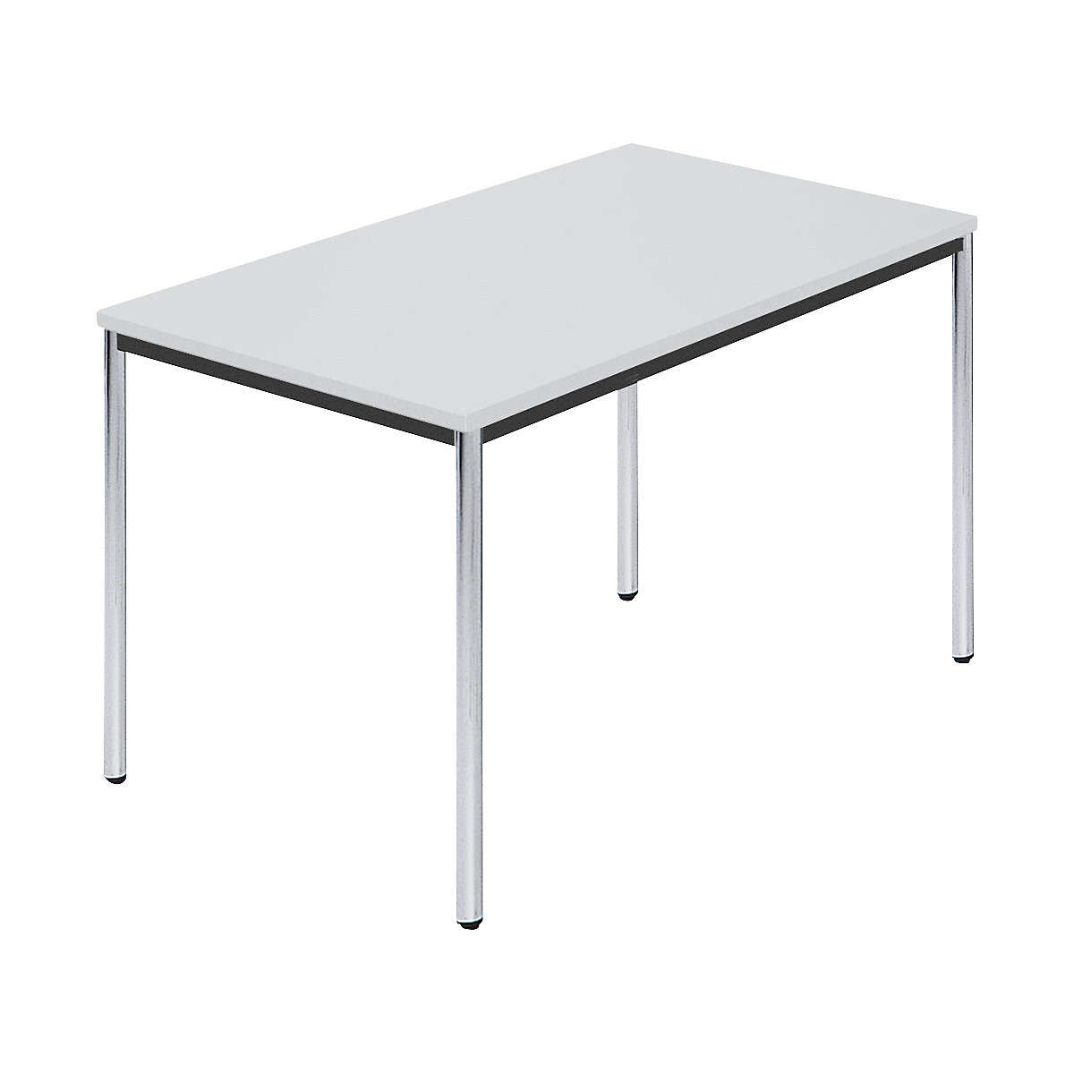 Mesa retangular, tubo redondo cromado, LxP 1200 x 800 mm, cinzento-0