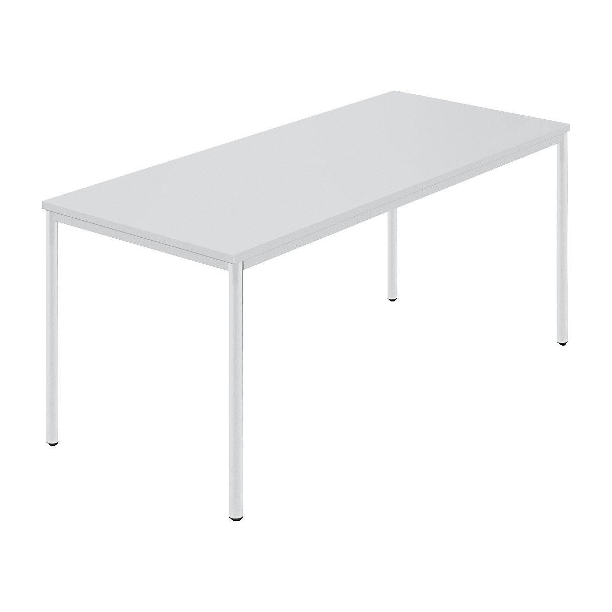 Mesa retangular, tubo redondo revestido, LxP 1600 x 800 mm, cinzento / cinzento-0