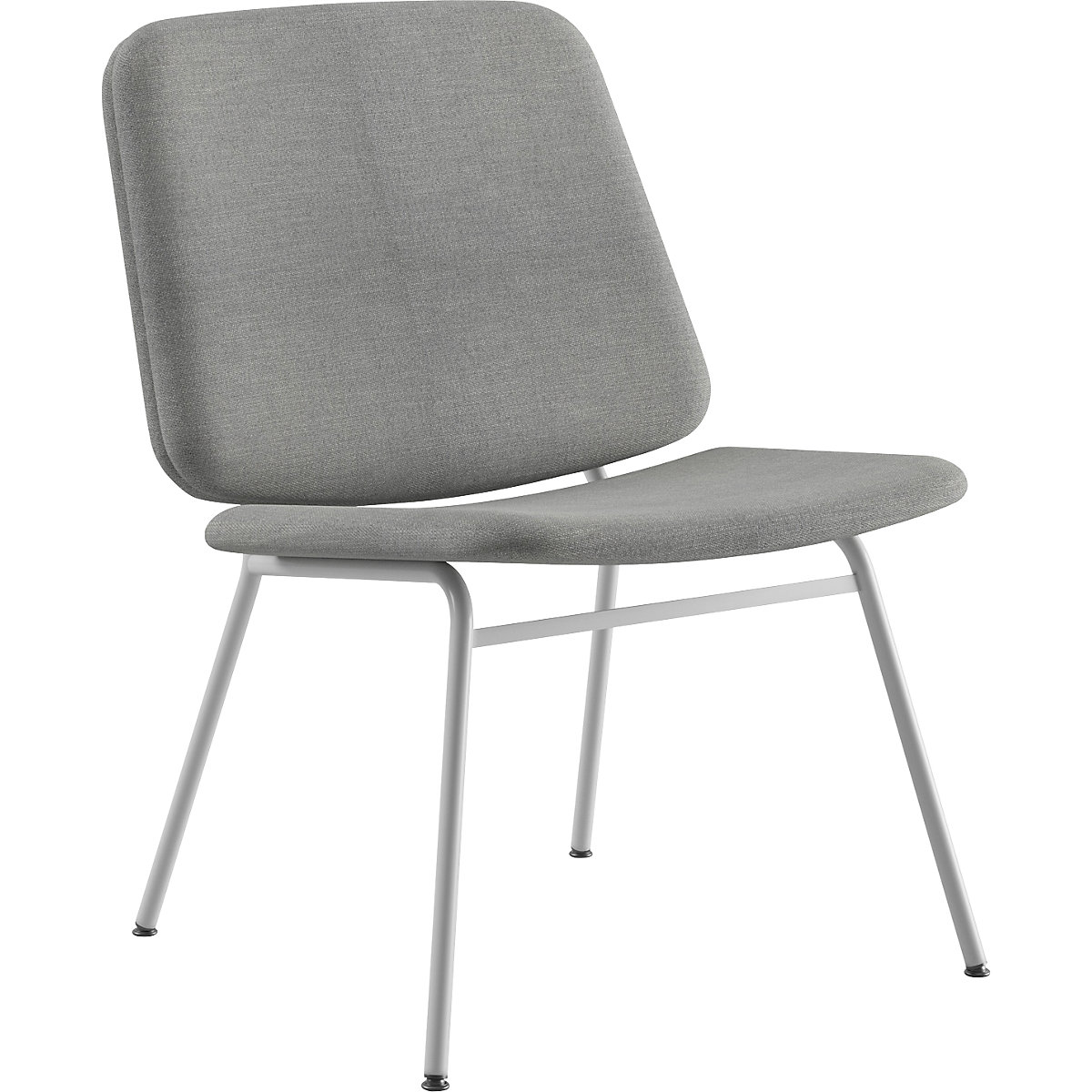Cadeira para lounge Greta, altura do assento 400 mm, armação branca, forro cinzento claro-0