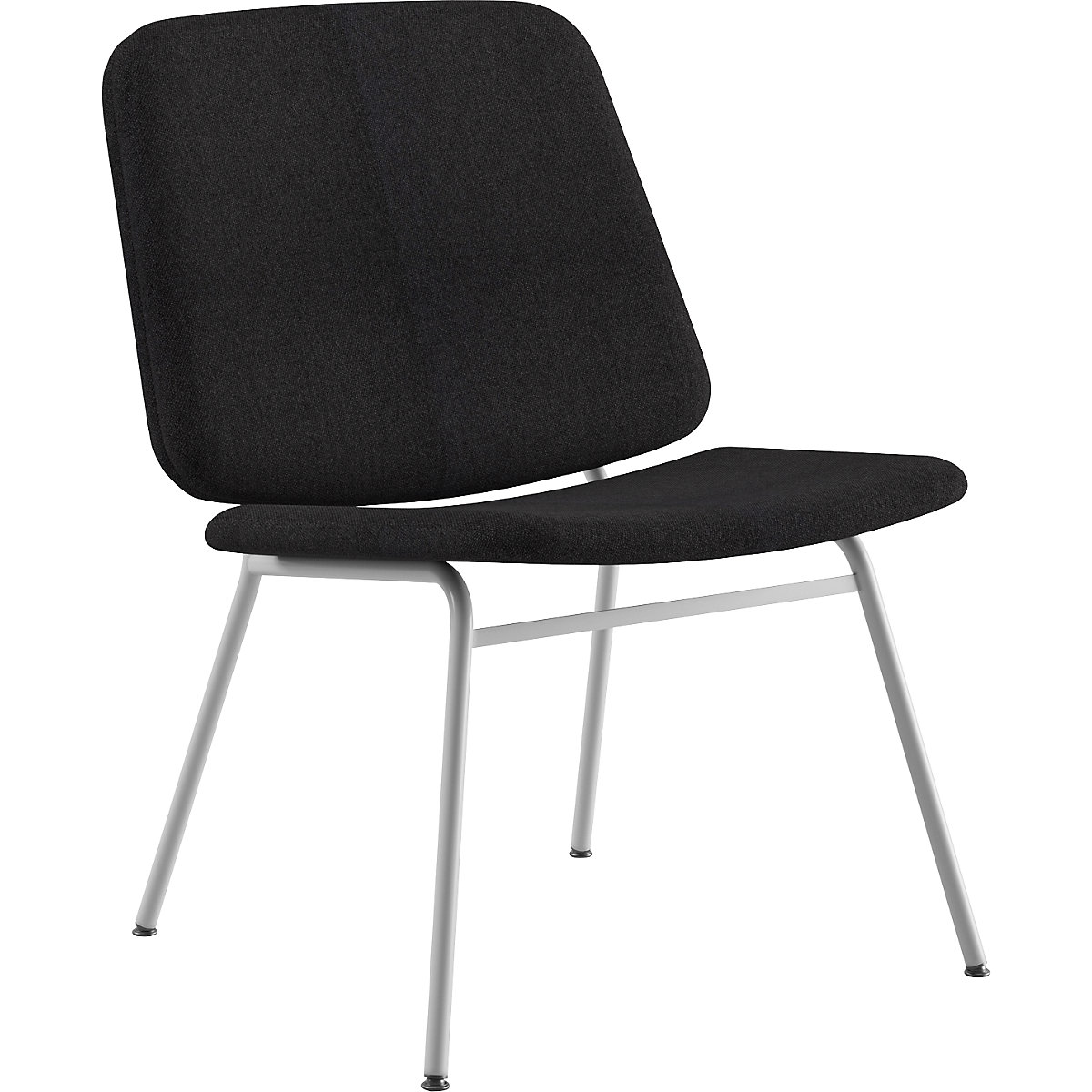 Cadeira para lounge Greta, altura do assento 400 mm, armação branca, forro preto-0