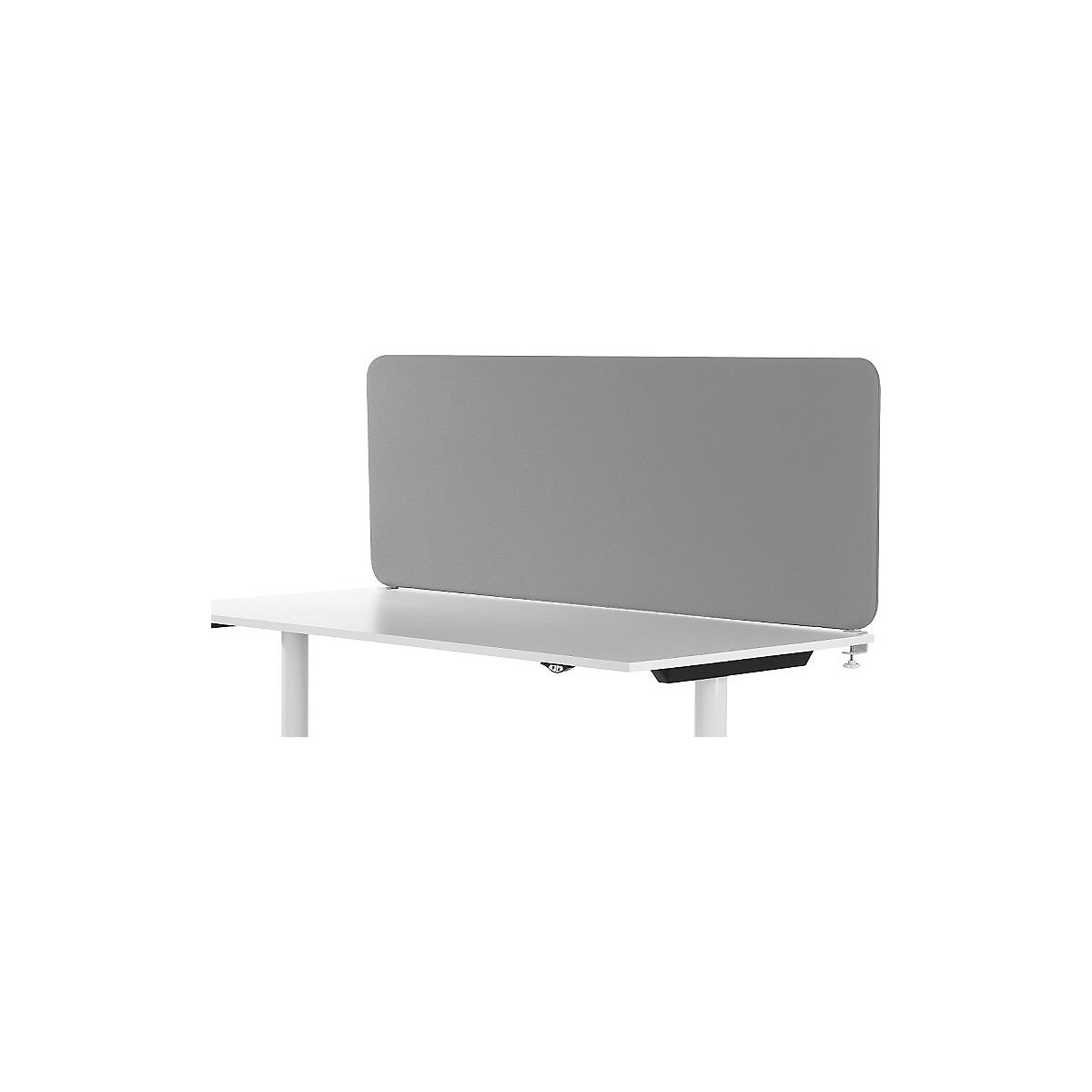 Divisória acústica de mesa Softline Event, montada na parte superior, AxP 450 x 30 mm, têxtil, largura 600 mm, cinzento claro-0
