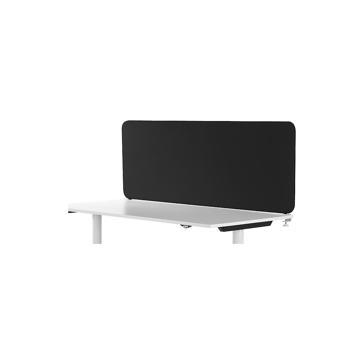 Divisória acústica de mesa Softline Event, montada na parte superior, AxP 450 x 30 mm, têxtil, largura 600 mm, preto-0