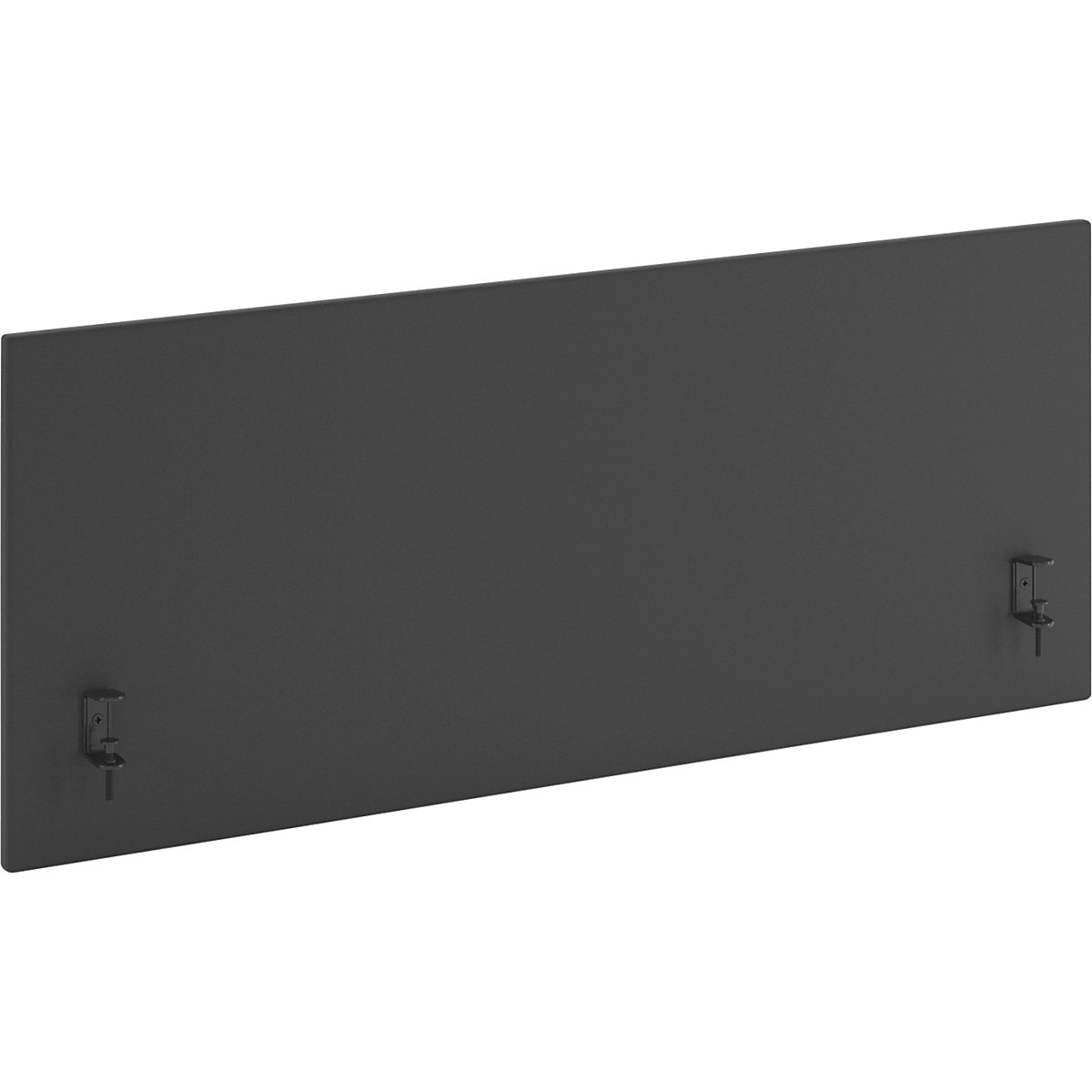 Divisória acústica de mesa standard com cantos retos, altura 650 mm, têxtil, largura 1600 mm, preto-0
