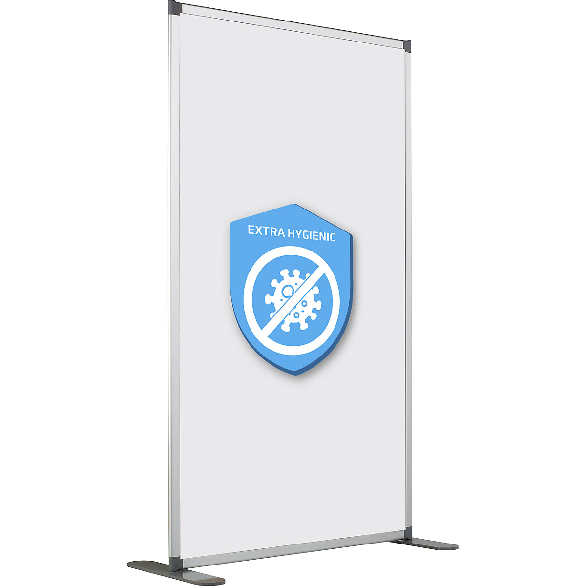 Divisória higiénica em quadro branco, superfície do quadro esmaltada e antibacteriana, AxLxP 1900 x 1250 x 500 mm-0