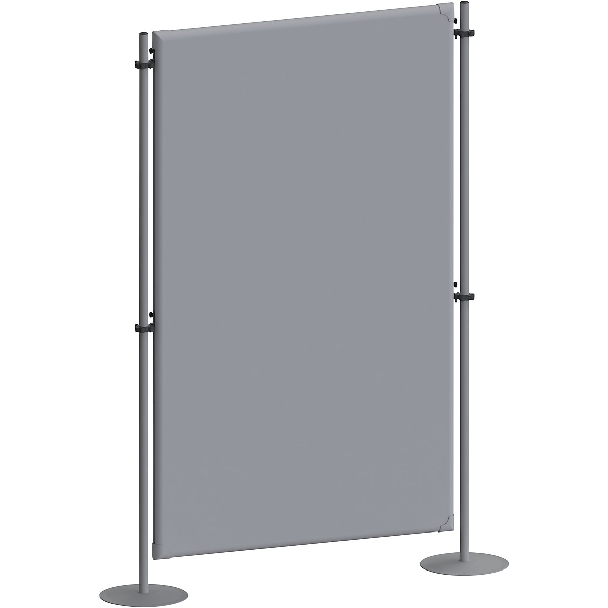 Parede separadora acústica – eurokraft pro, têxtil, elemento base, LxP 1000 x 280 mm, cinzento-0