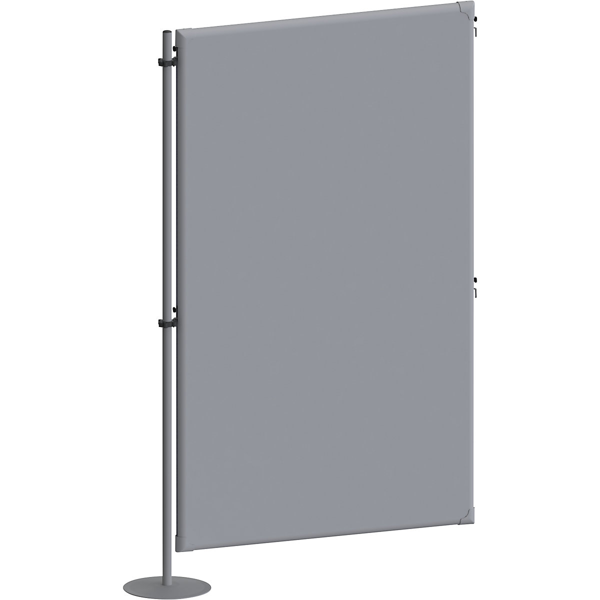Parede separadora acústica – eurokraft pro, têxtil, elemento de ampliação, LxP 1000 x 280 mm, cinzento-0