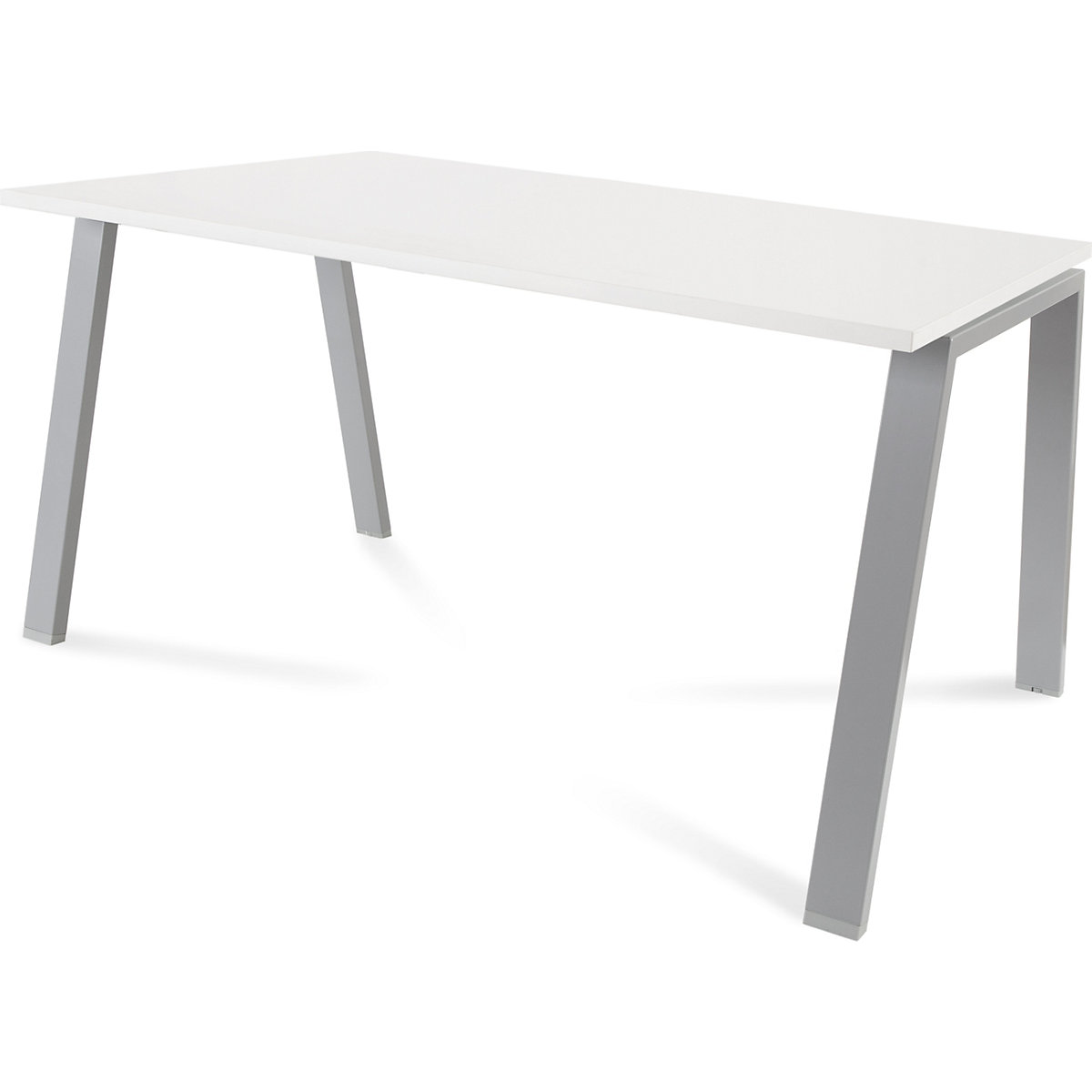 Secretária BLANCA, altura 740 mm, armação em forma de A, LxP 1400 x 800 mm, branco/cinzento-0