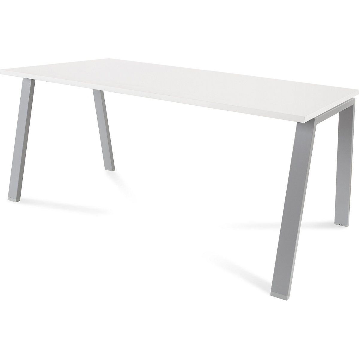 Secretária BLANCA, altura 740 mm, armação em forma de A, LxP 1600 x 800 mm, branco/cinzento-0