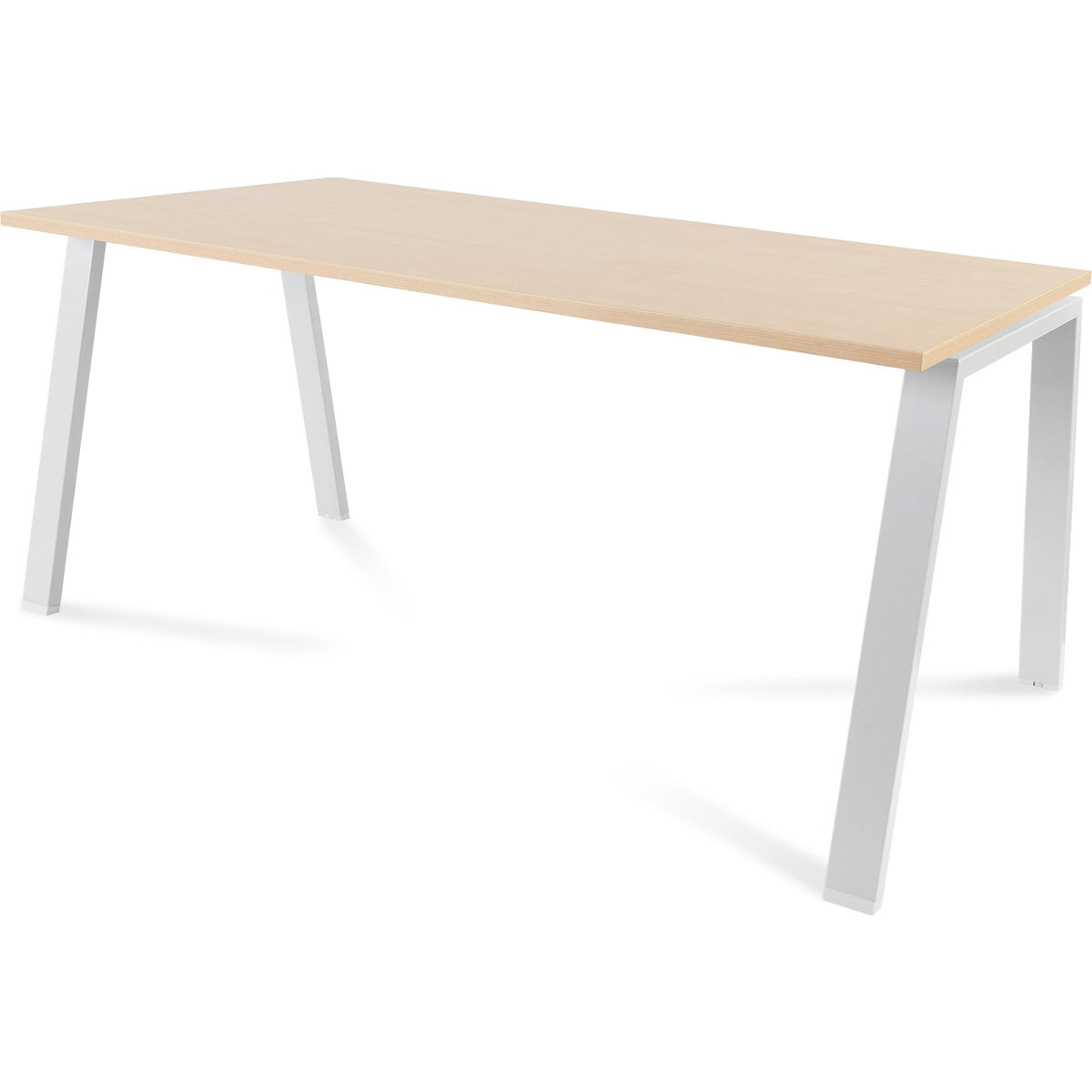 Secretária BLANCA, altura 740 mm, armação em forma de A, LxP 1600 x 800 mm, imitação de faia/branco-0