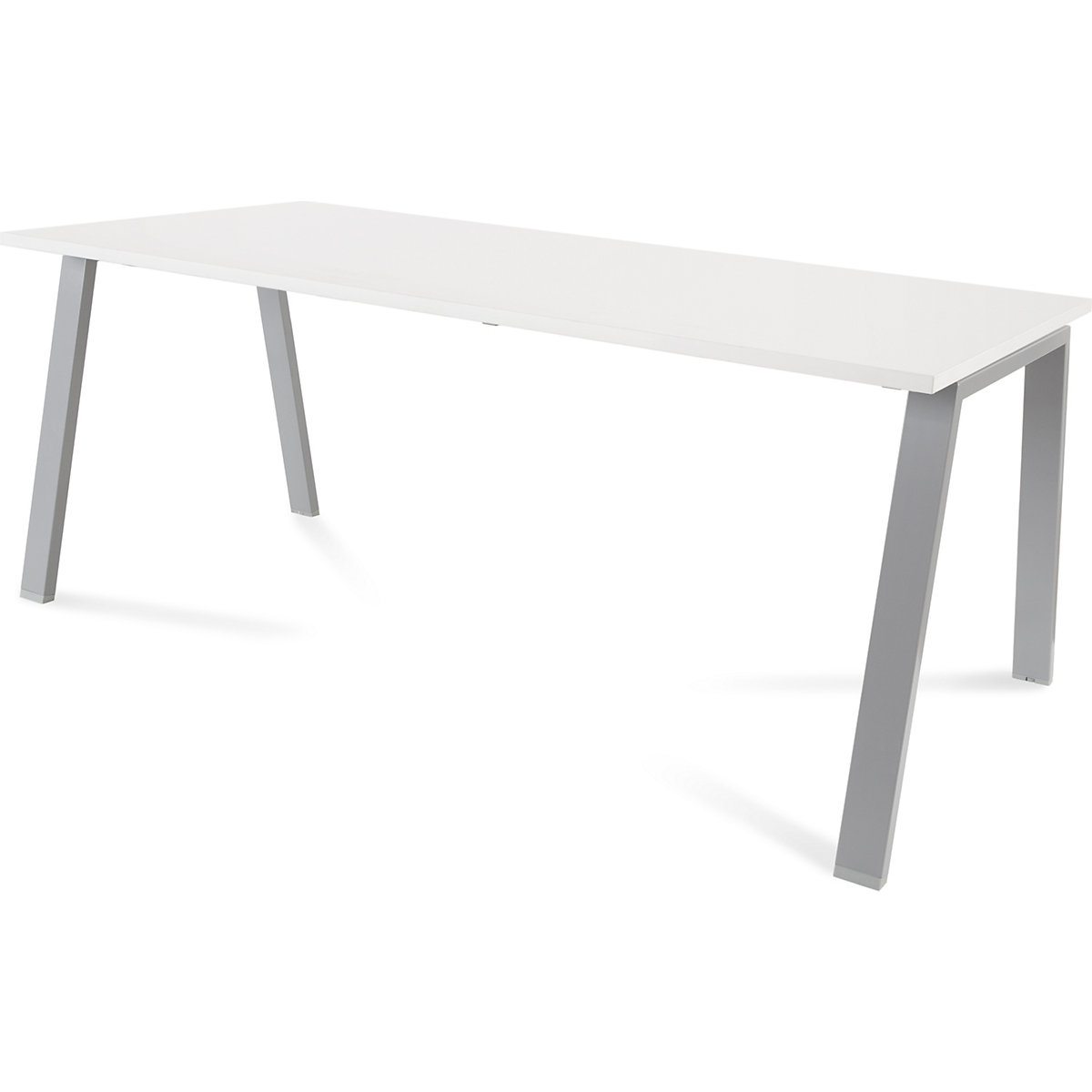 Secretária BLANCA, altura 740 mm, armação em forma de A, LxP 1800 x 800 mm, branco/cinzento-0