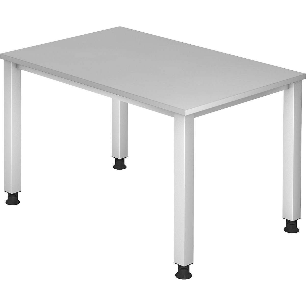 Secretária – eurokraft pro, estrutura de 4 pés, largura 1200 mm, cinza alumínio/cinzento claro-0